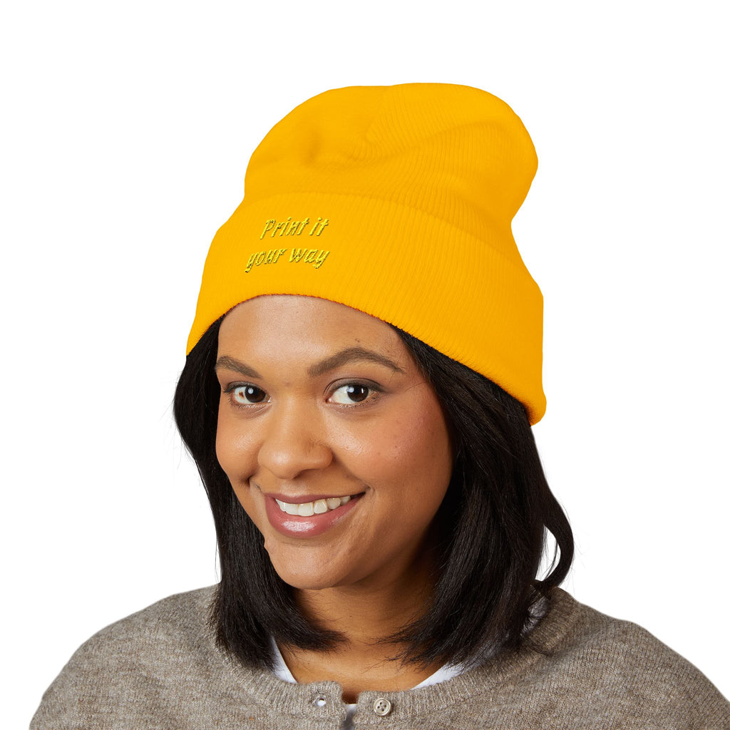 Personalizable Classic Cuffed Beanie — Embroidered Custom Knit Hat