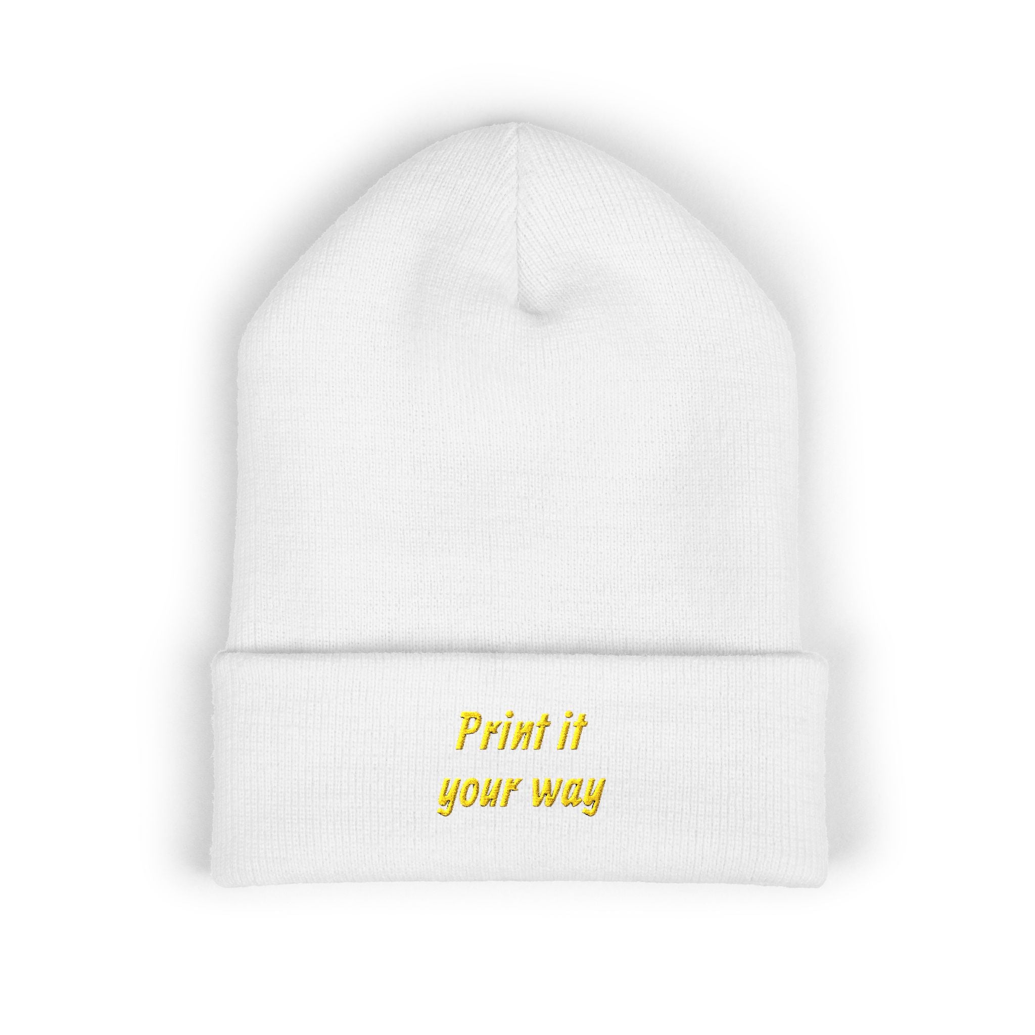 Personalizable Classic Cuffed Beanie — Embroidered Custom Knit Hat