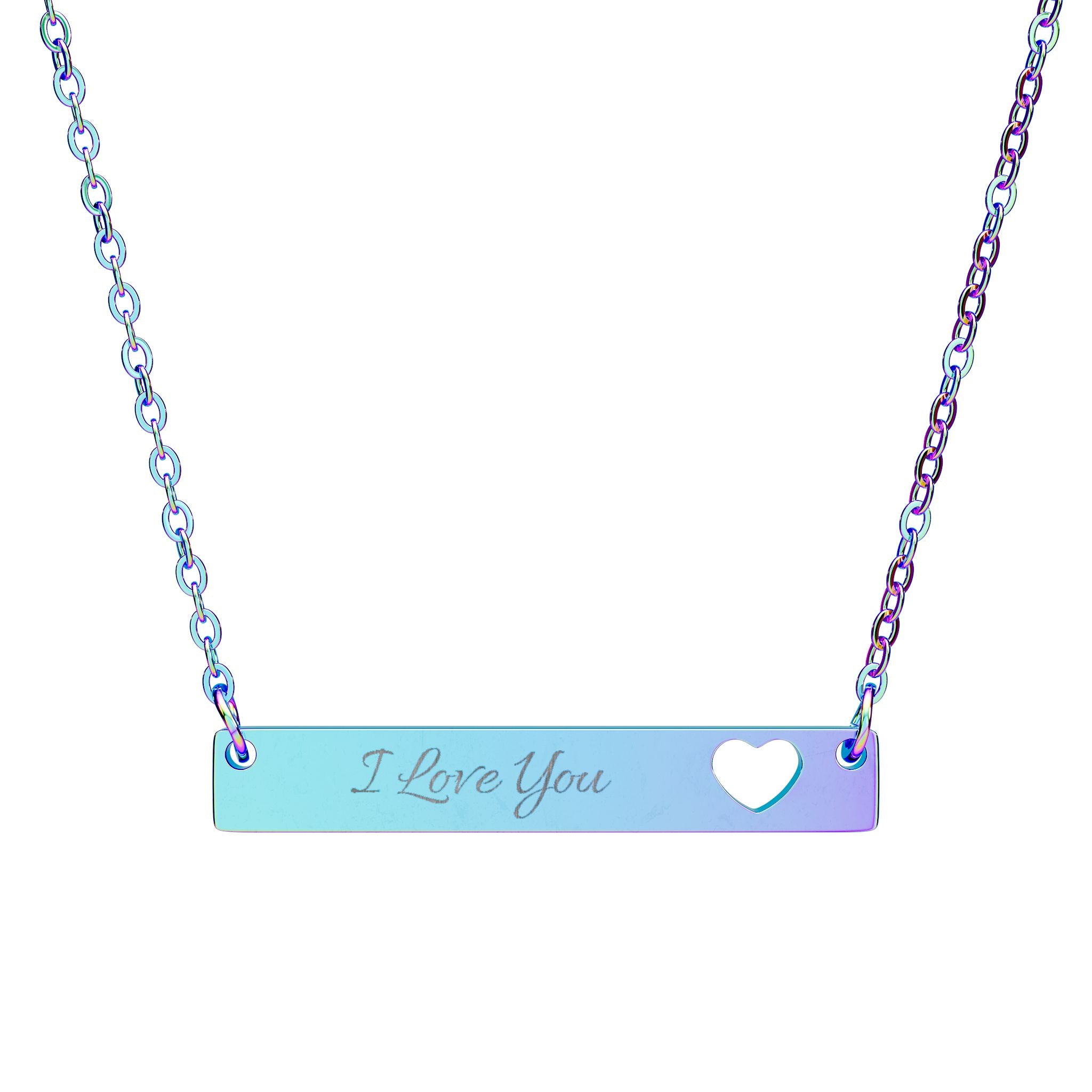Cutout Heart Bar Necklace