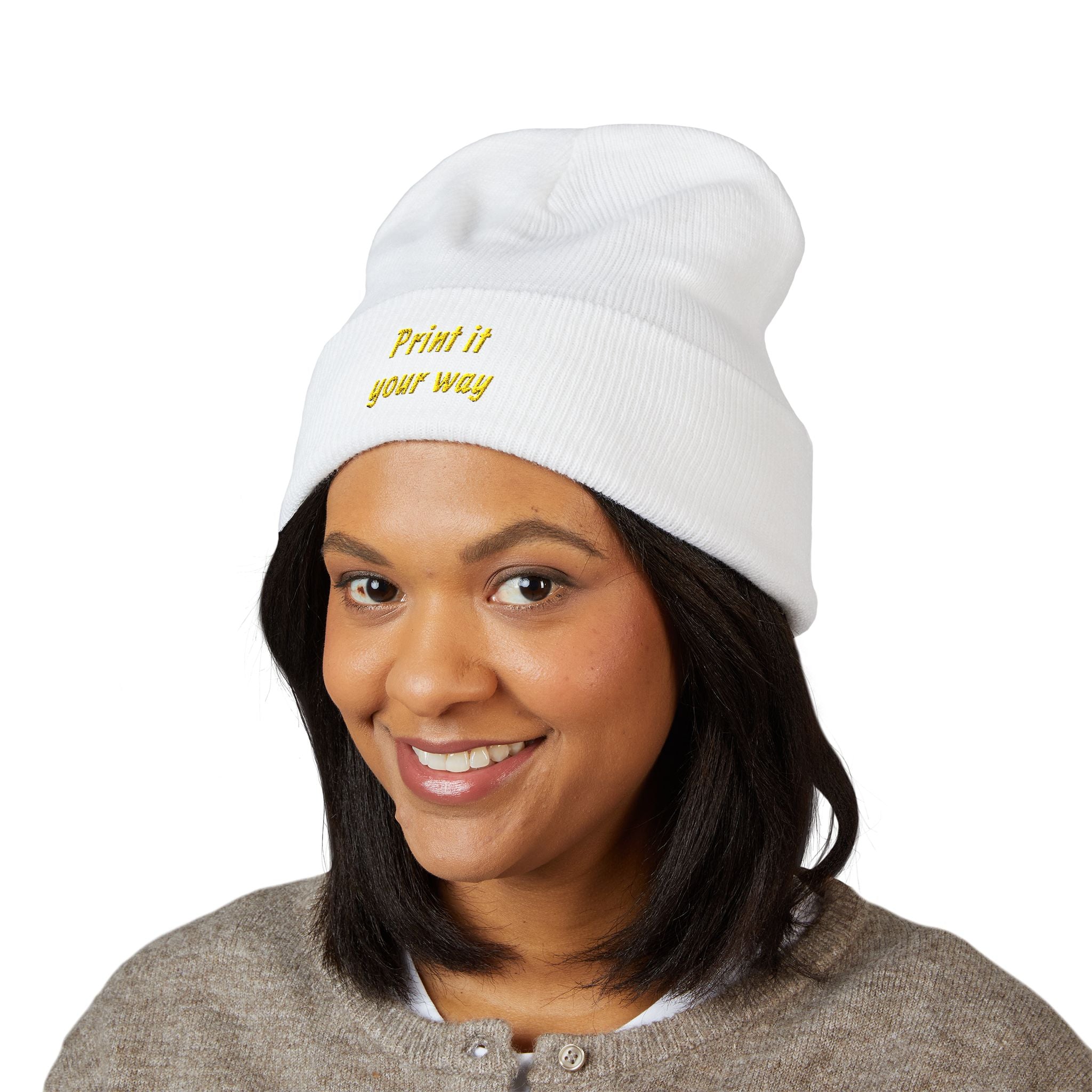 Personalizable Classic Cuffed Beanie — Embroidered Custom Knit Hat