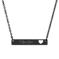 Cutout Heart Bar Necklace