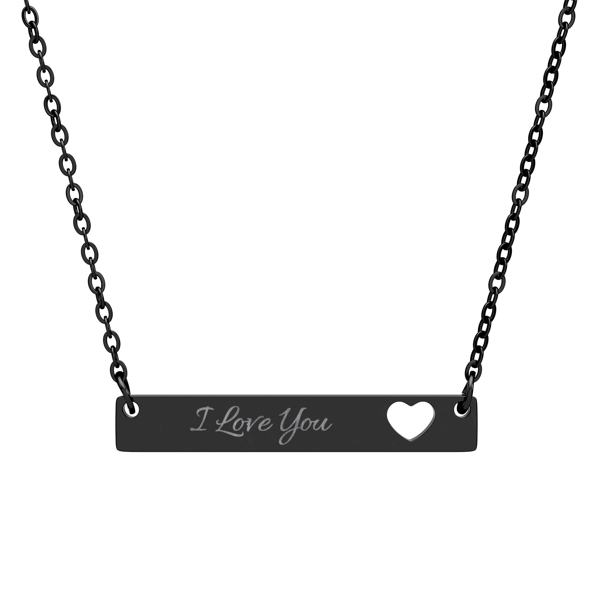 Cutout Heart Bar Necklace