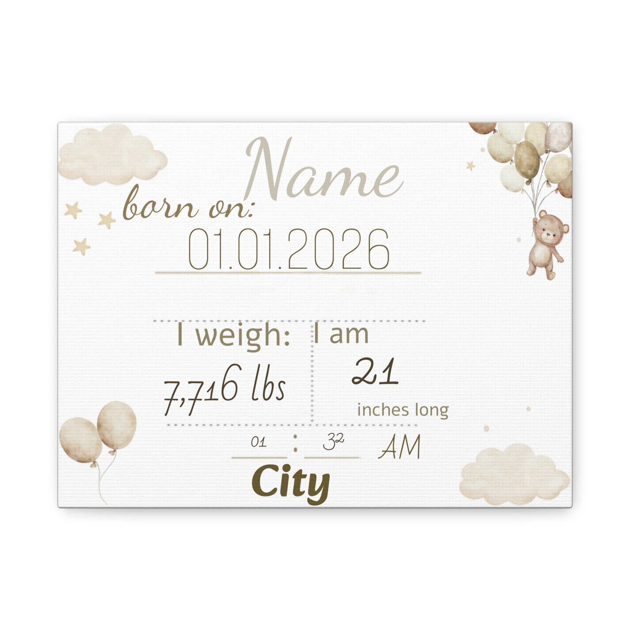 Personalized baby poster