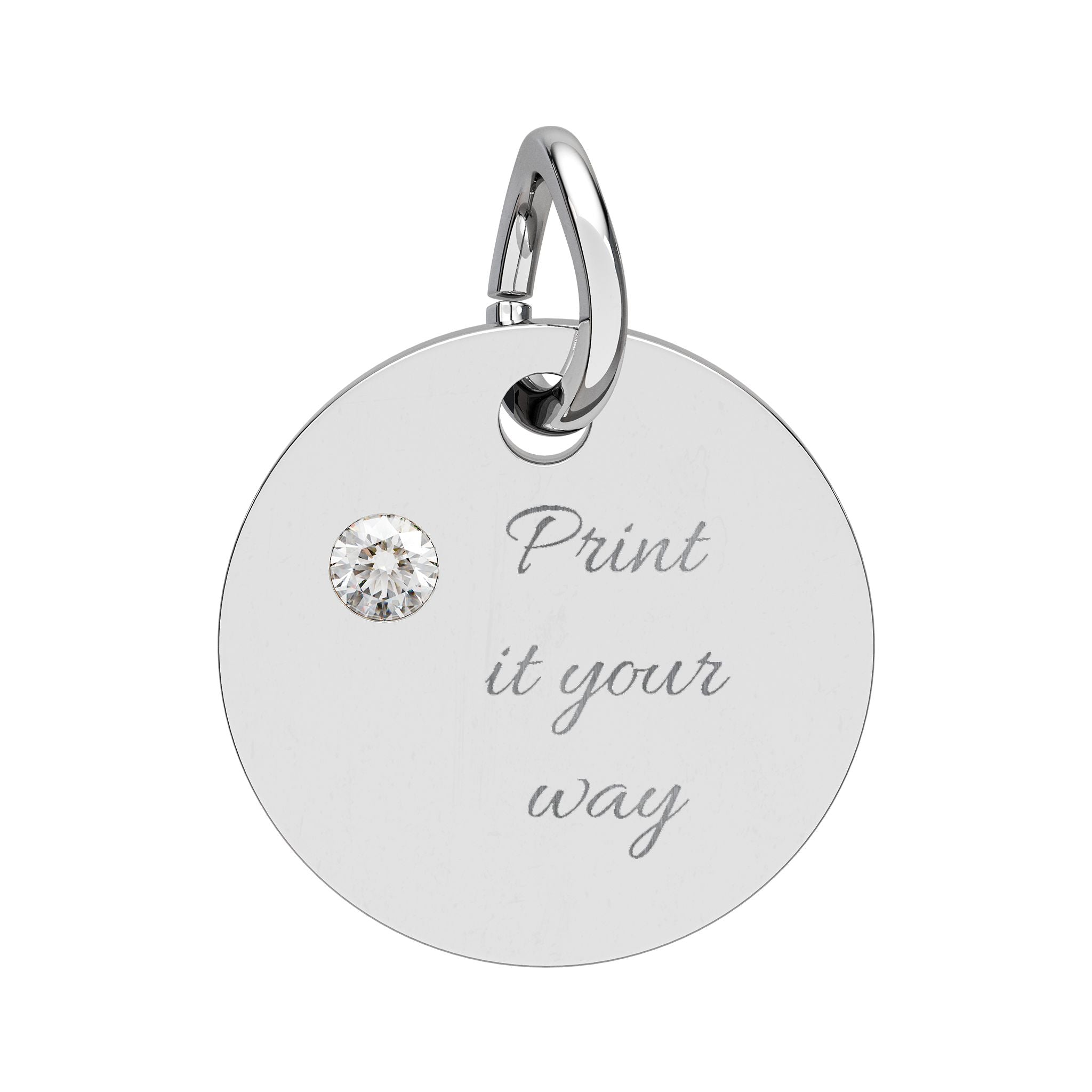 Birthstone Circle Charm (Engraving)