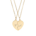 Personalized heart necklace set with engraving