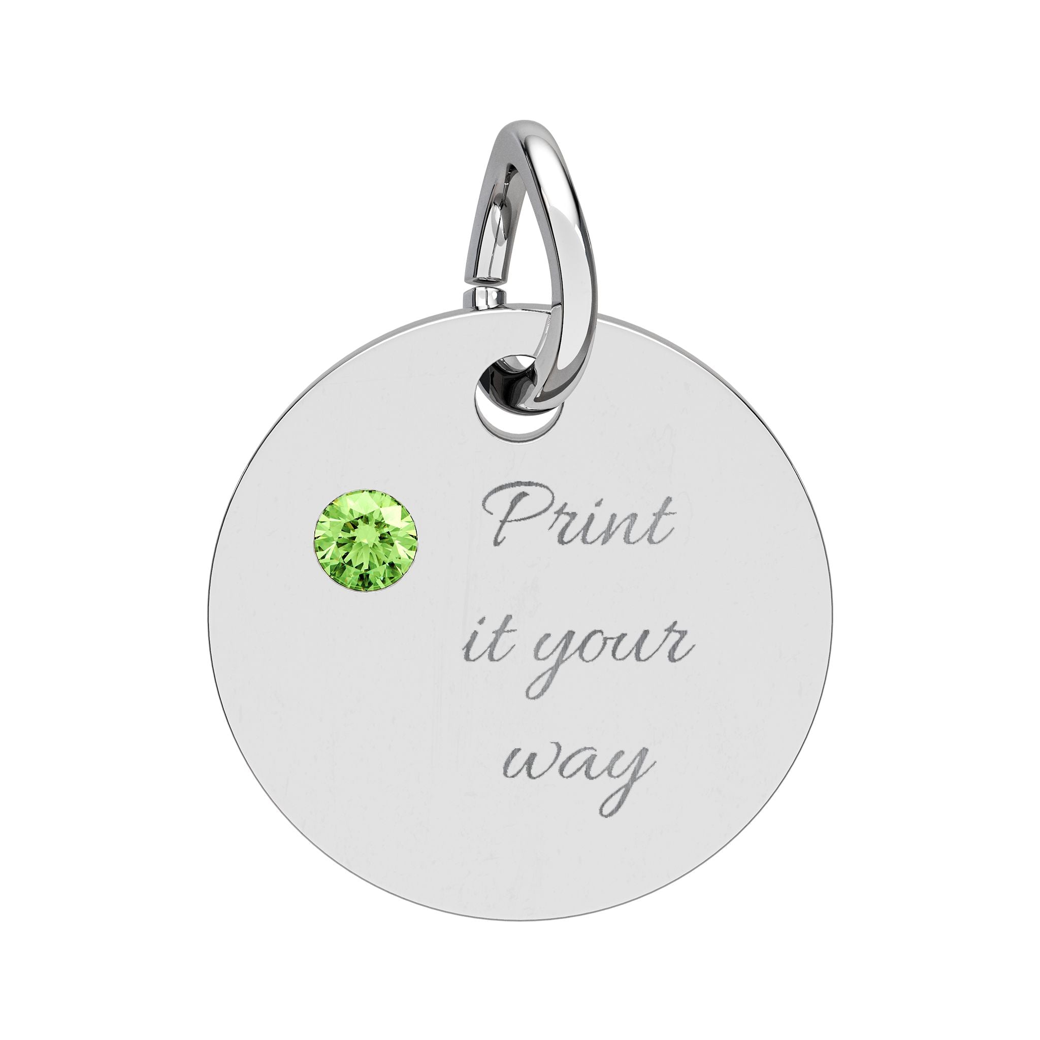 Birthstone Circle Charm (Engraving)