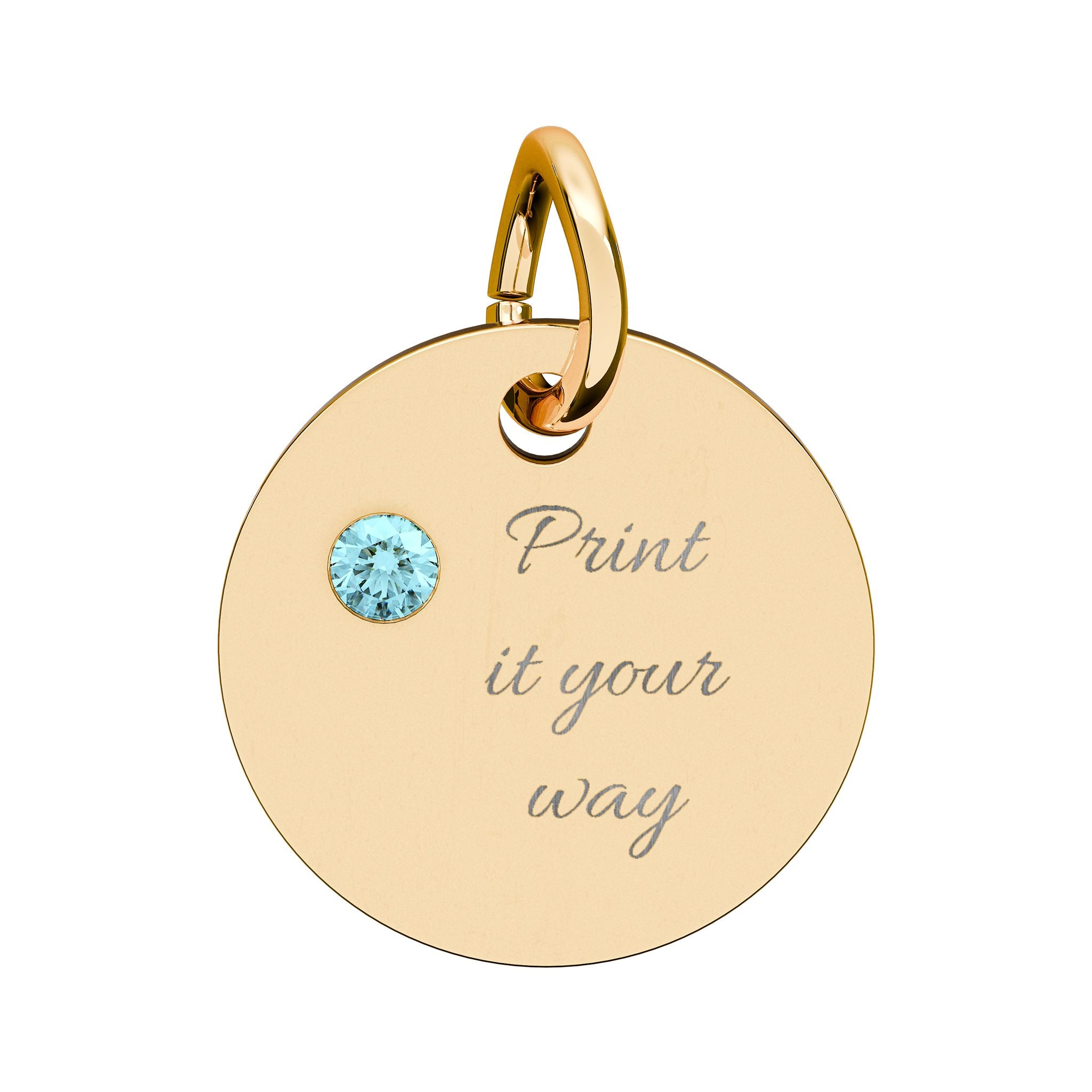 Birthstone Circle Charm (Engraving)