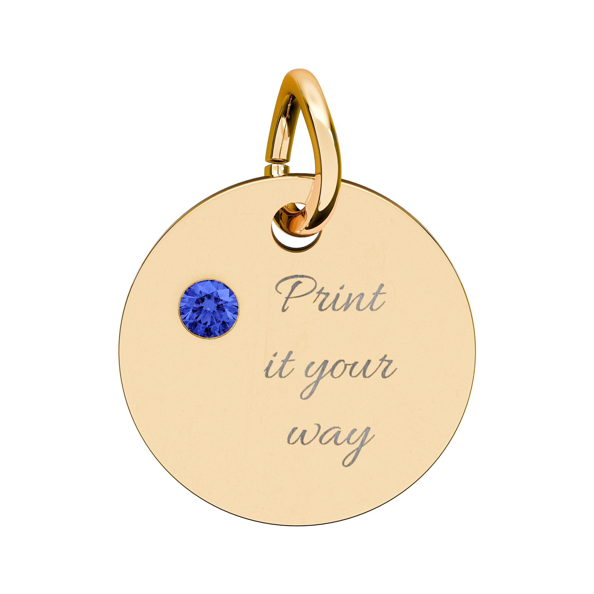 Birthstone Circle Charm (Engraving)