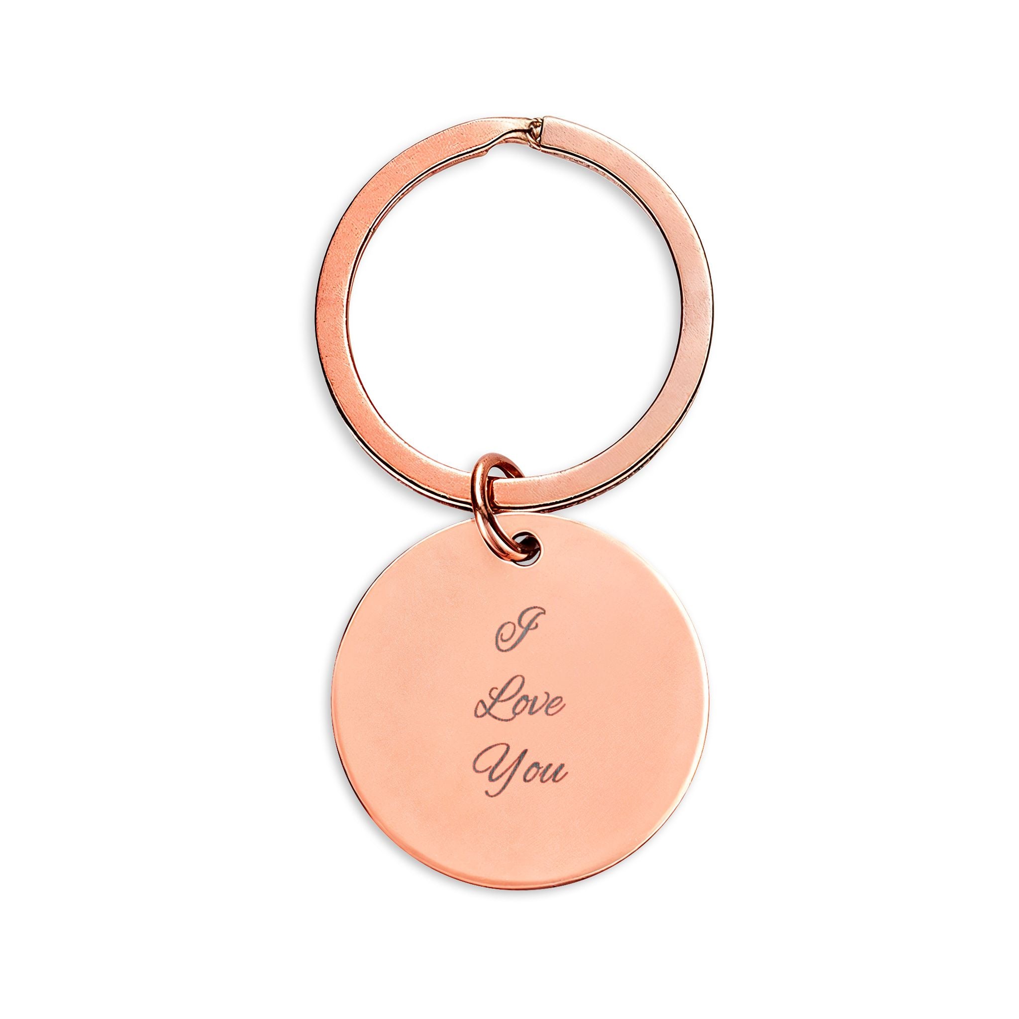 Personalized stainless steel key ring with engraving