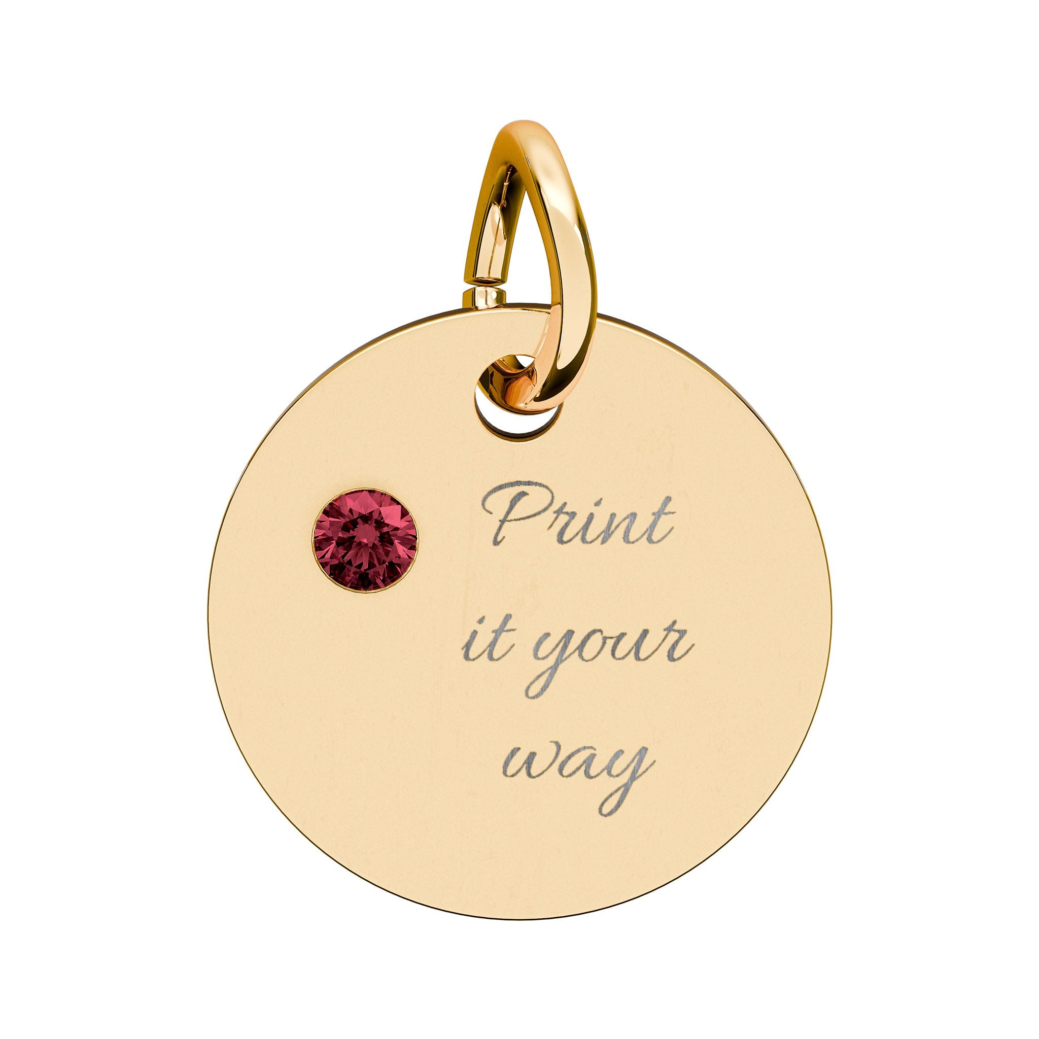 Birthstone Circle Charm (Engraving)