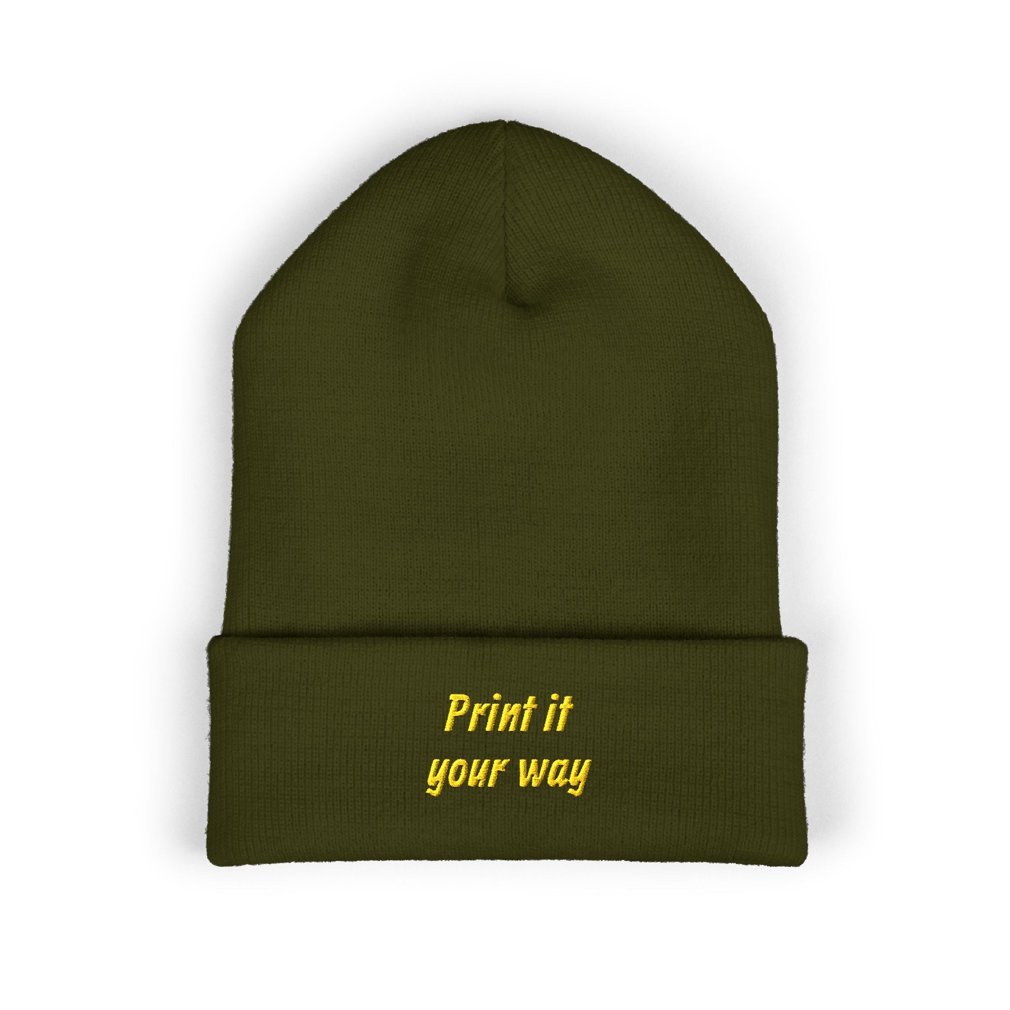 Personalizable Classic Cuffed Beanie — Embroidered Custom Knit Hat