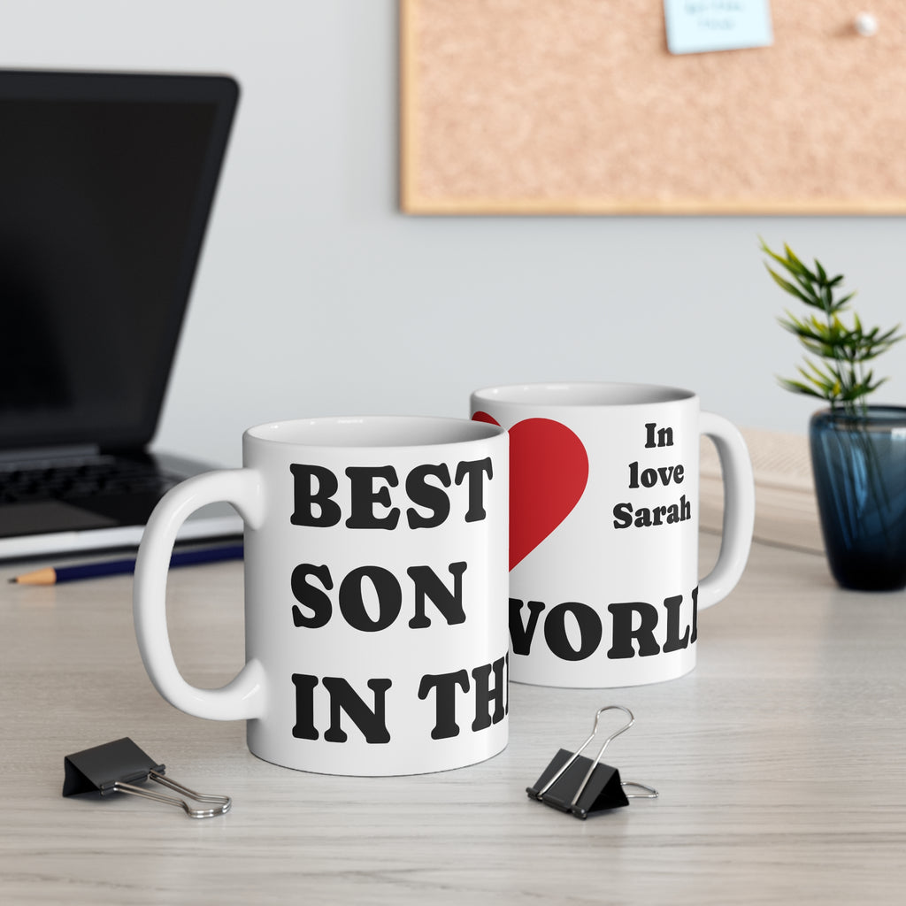 Personalized “Best Son in the World” – Tea & Coffee 11oz Mug