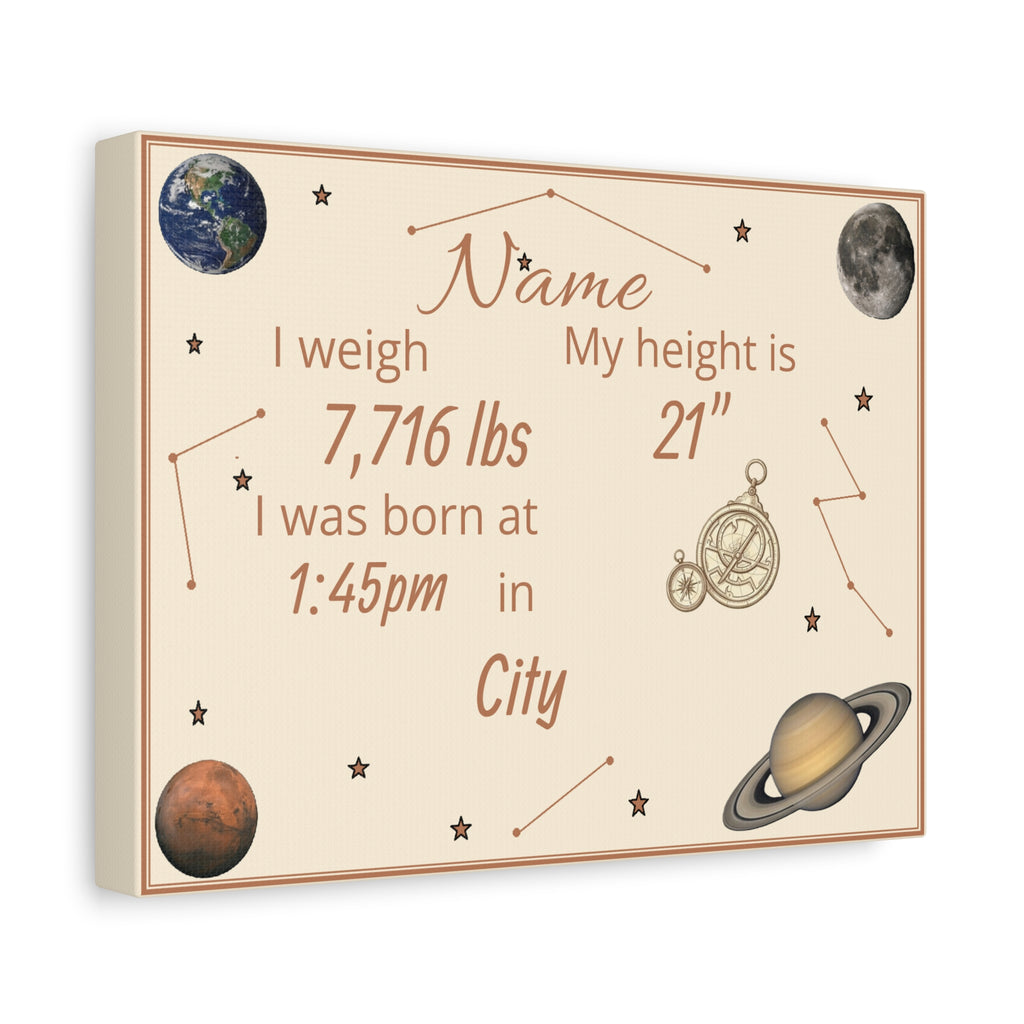 Personalized baby poster Planet Edition