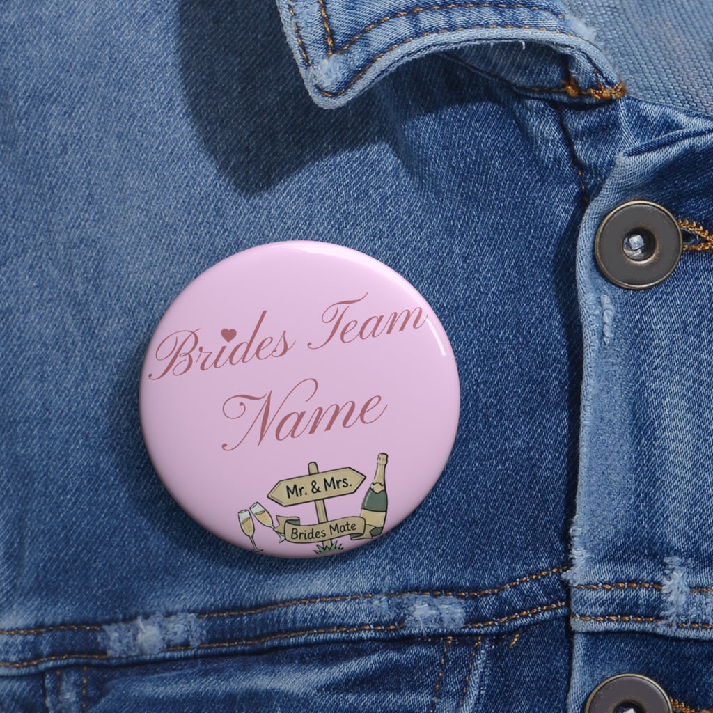 Personalized 'Bride's Team' Pin Button — Custom Bridal Party Pins