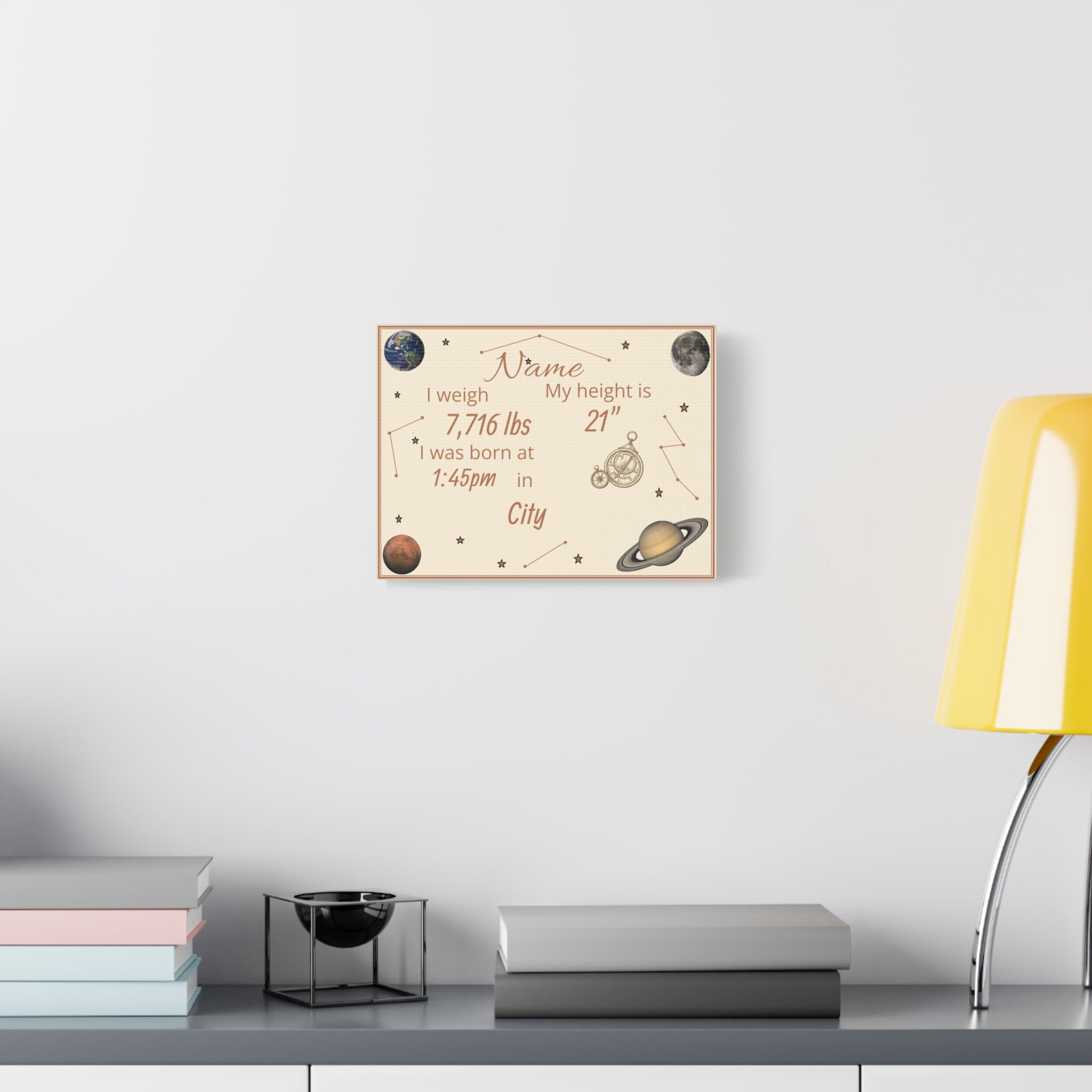 Personalized baby poster Planet Edition