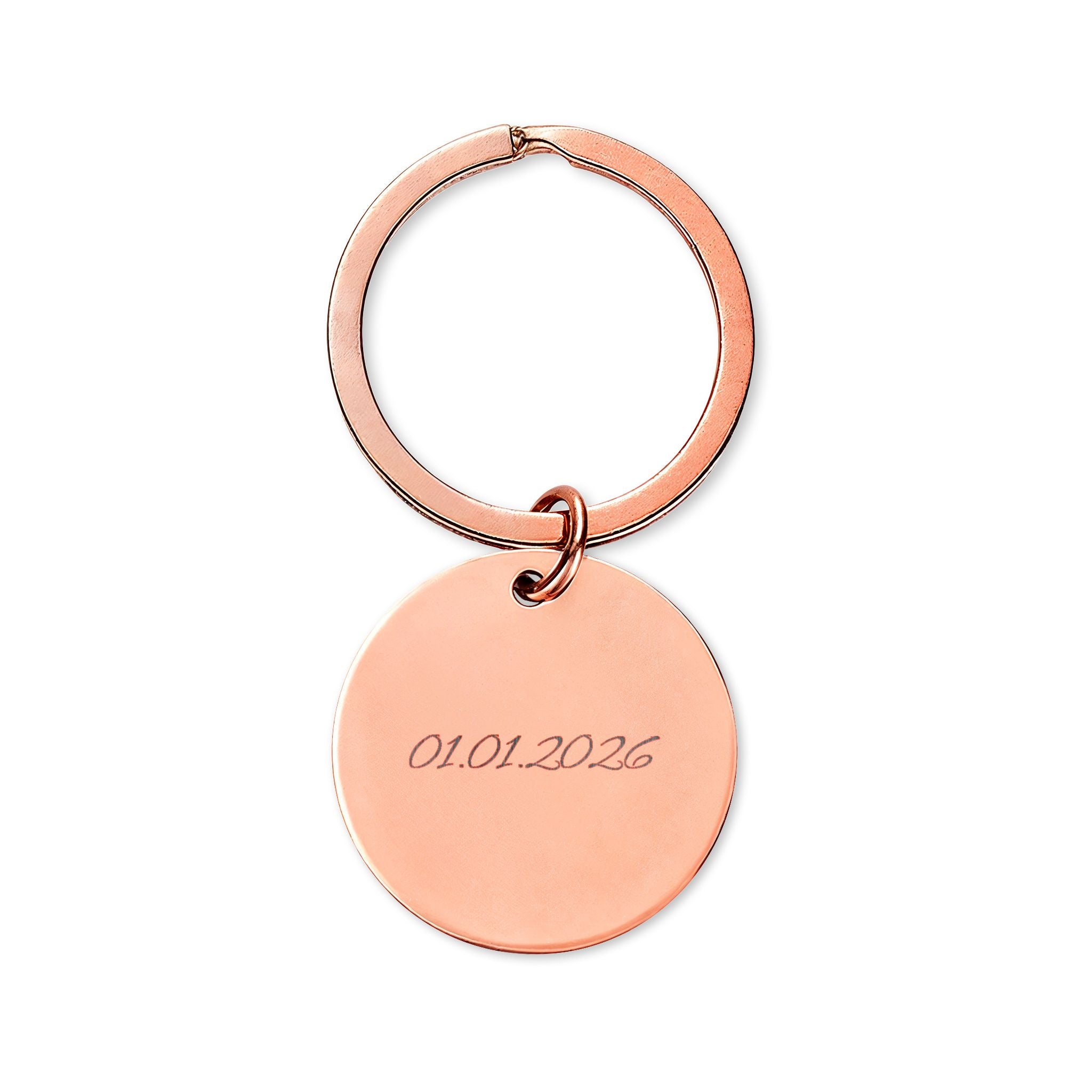 Personalized stainless steel key ring with engraving