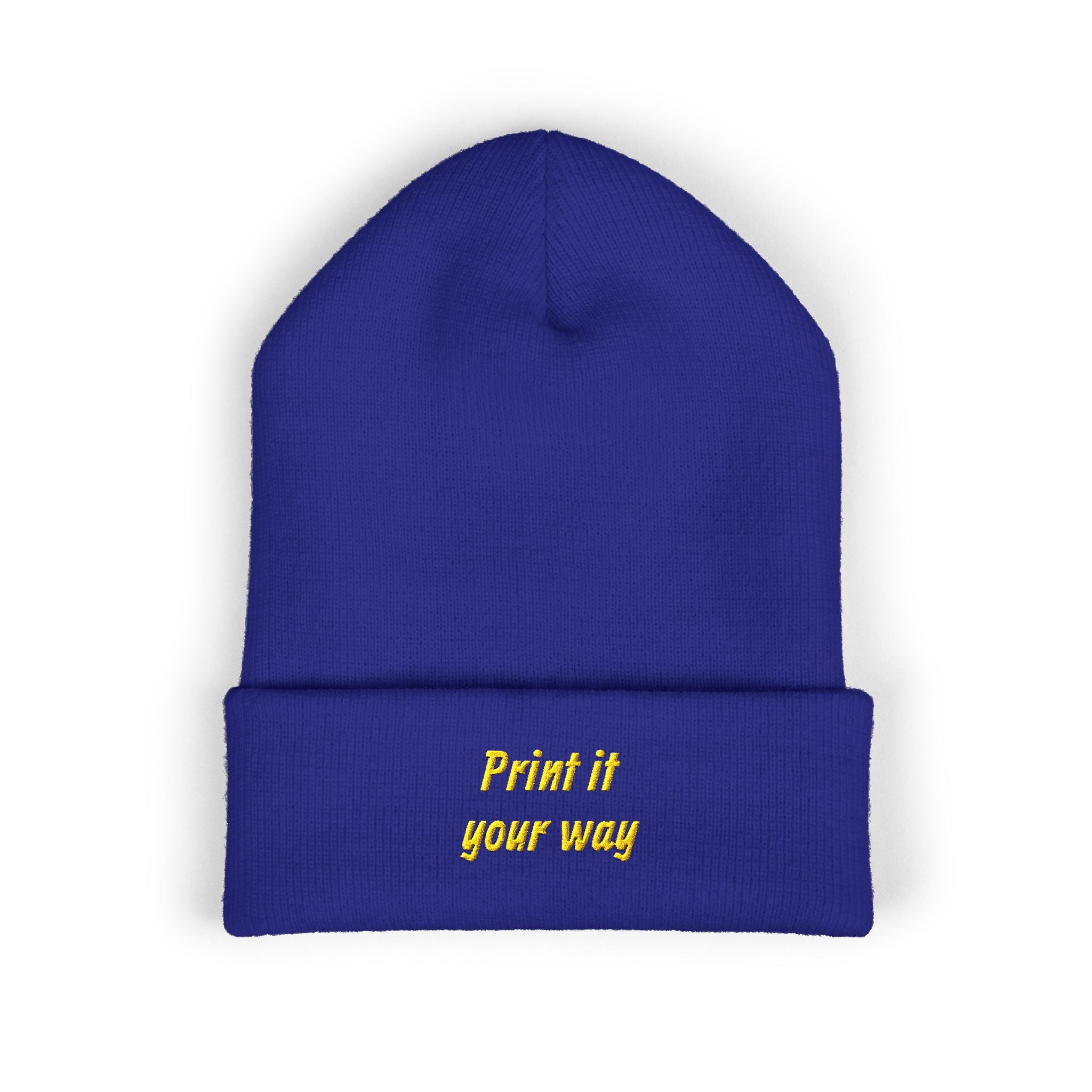 Personalizable Classic Cuffed Beanie — Embroidered Custom Knit Hat