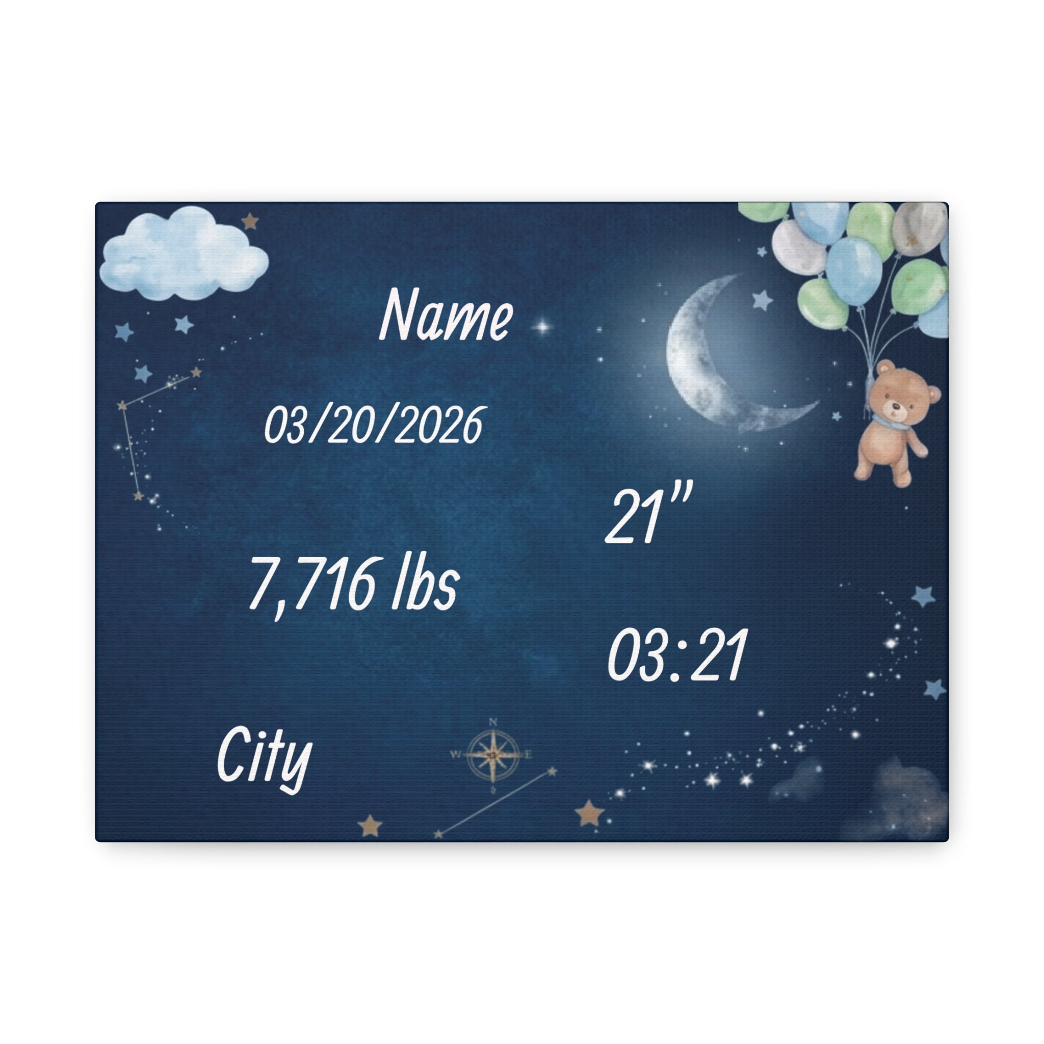 Personalized baby poster Universe Edition