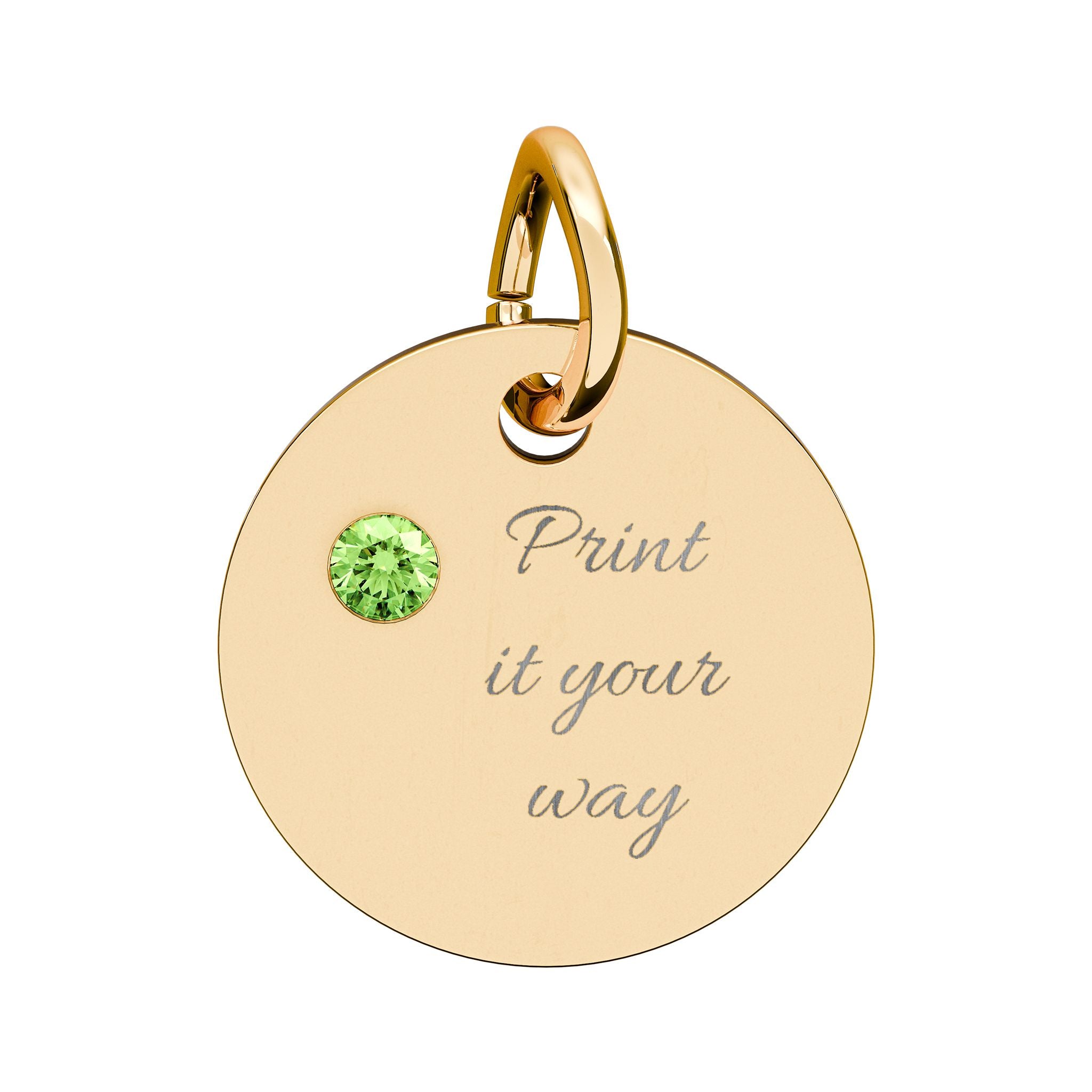 Birthstone Circle Charm (Engraving)