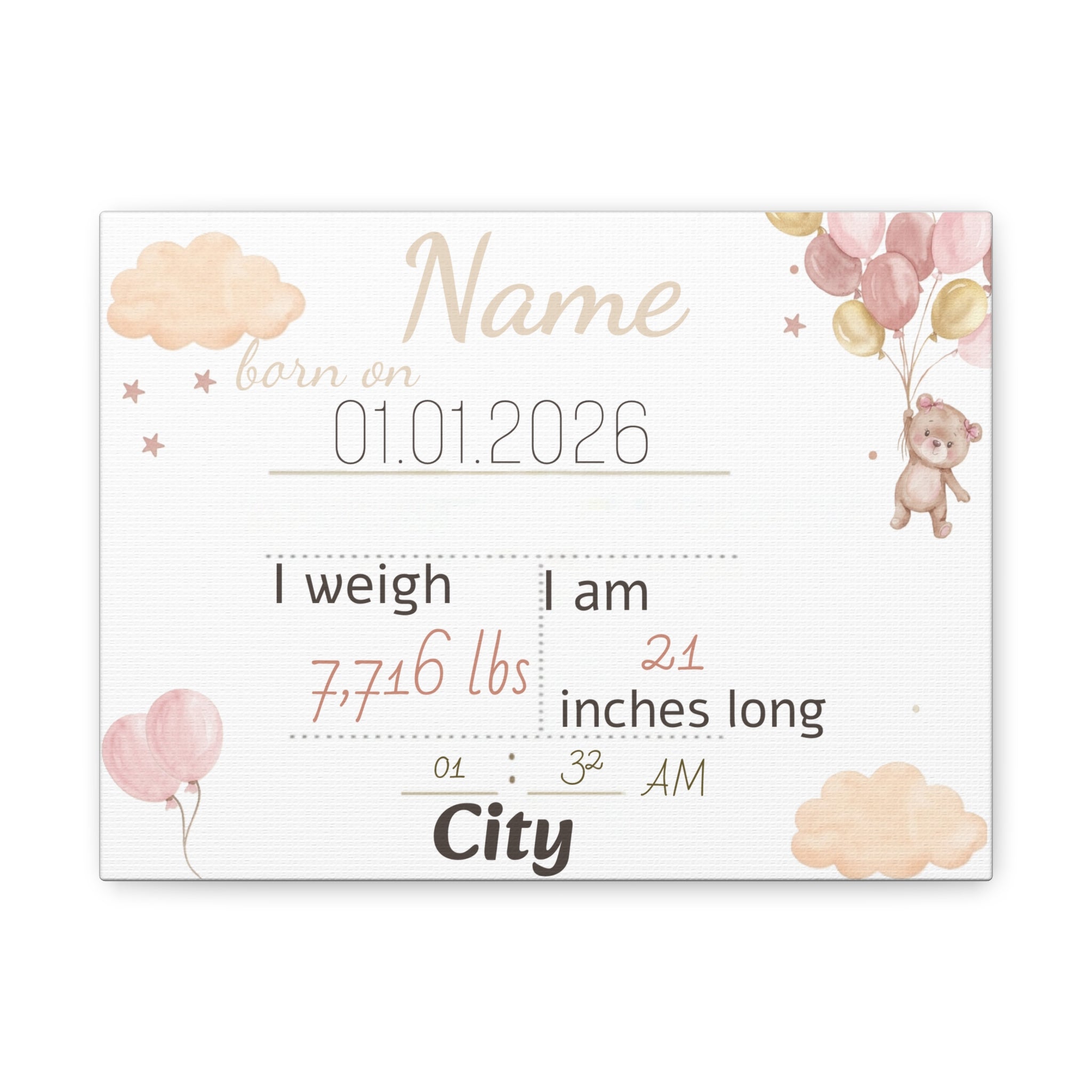 Personalized baby poster