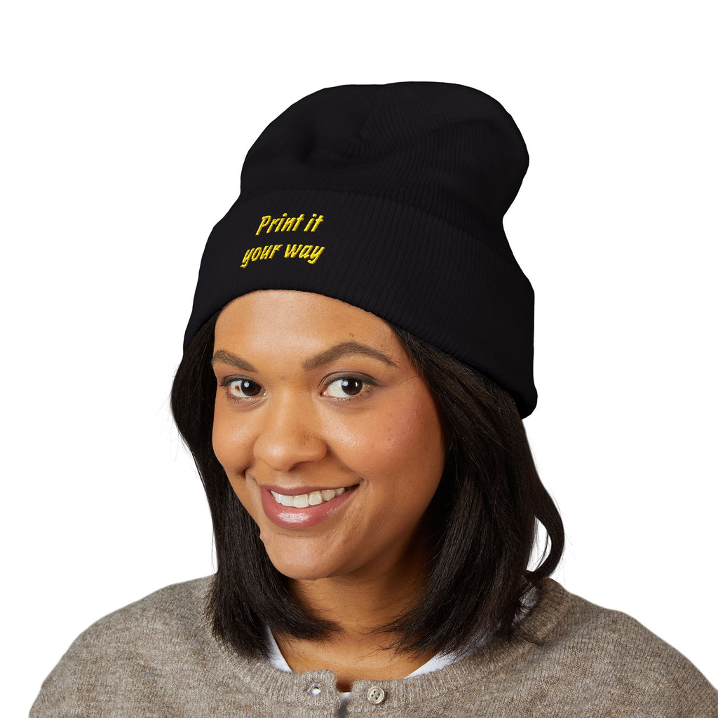 Personalizable Classic Cuffed Beanie — Embroidered Custom Knit Hat