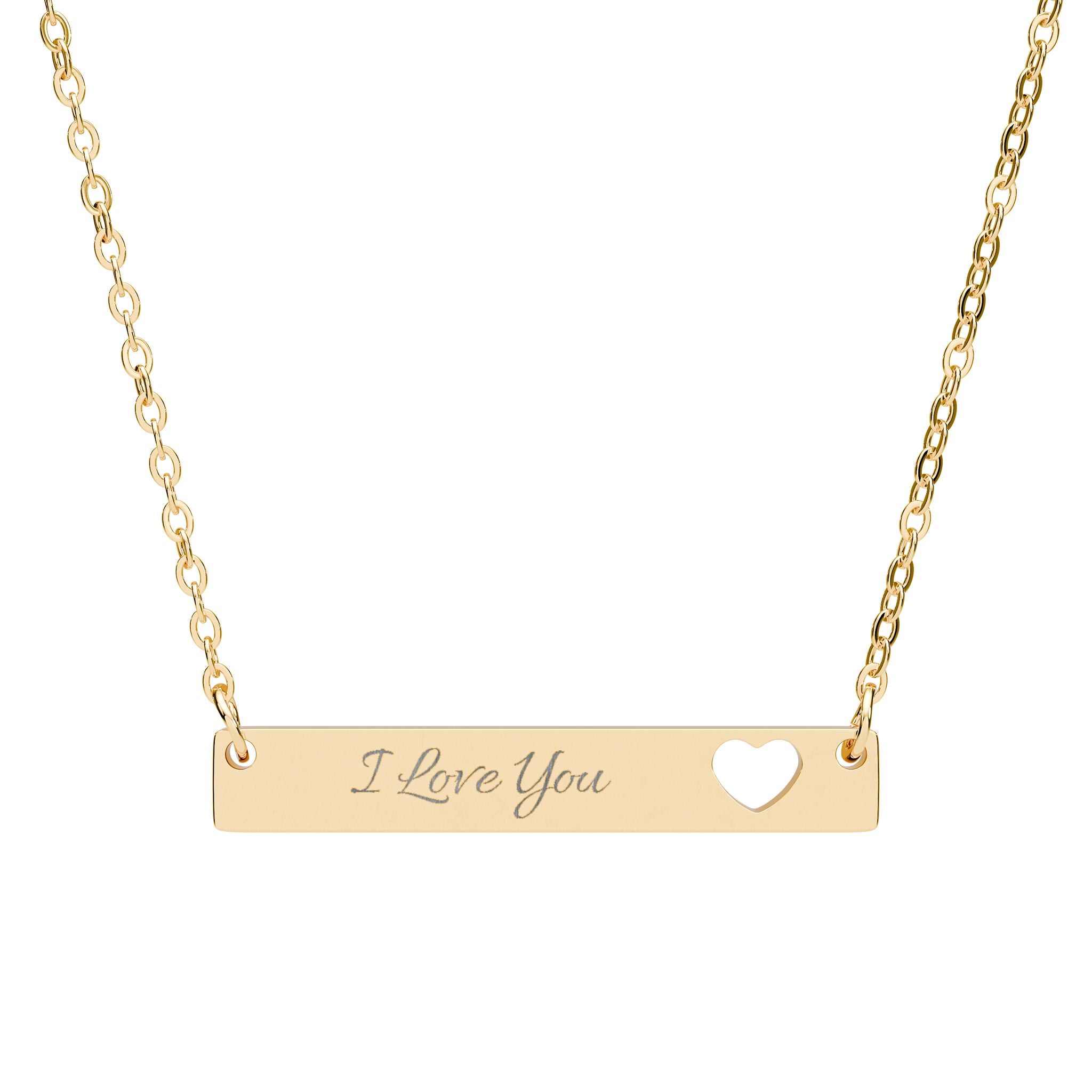 Cutout Heart Bar Necklace