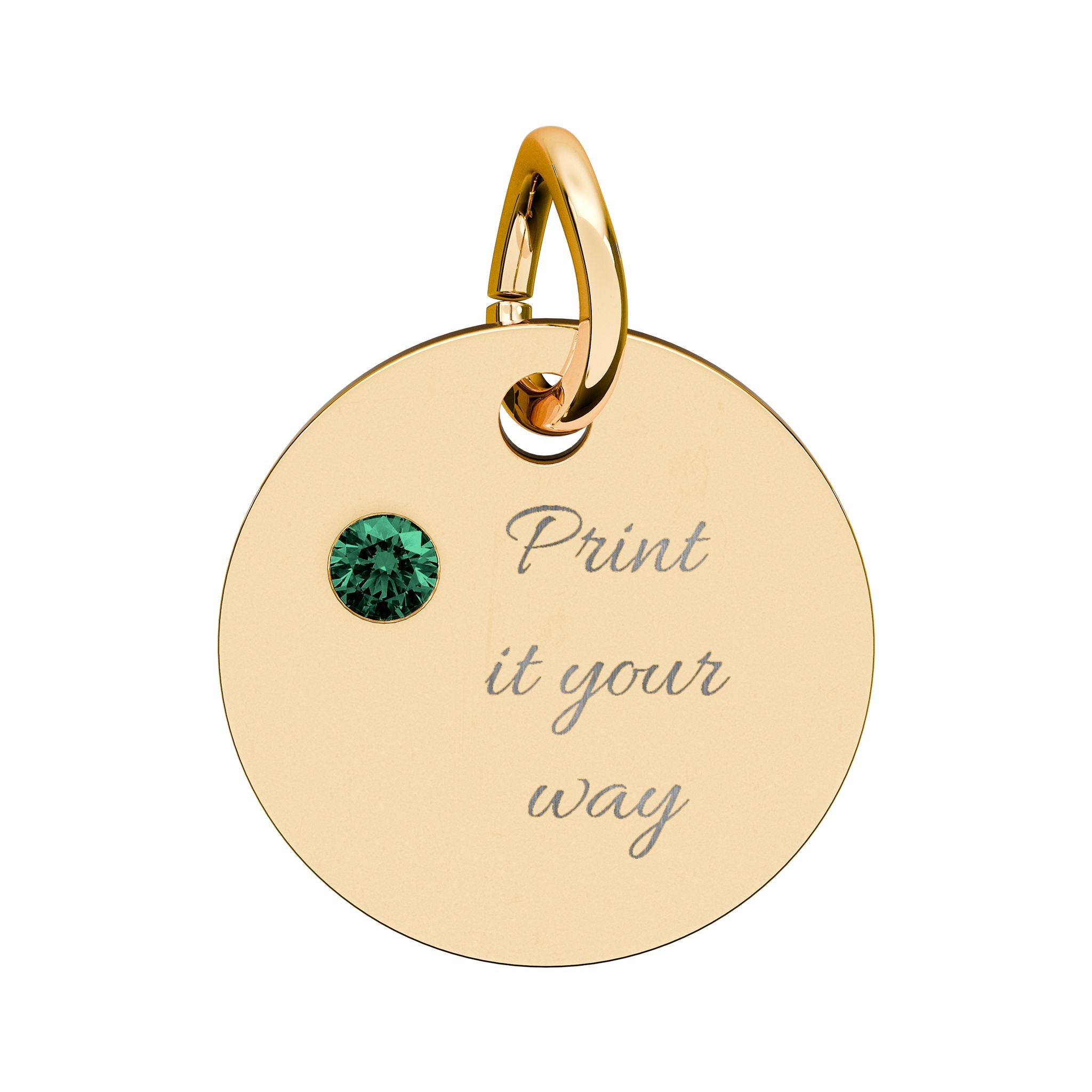 Birthstone Circle Charm (Engraving)