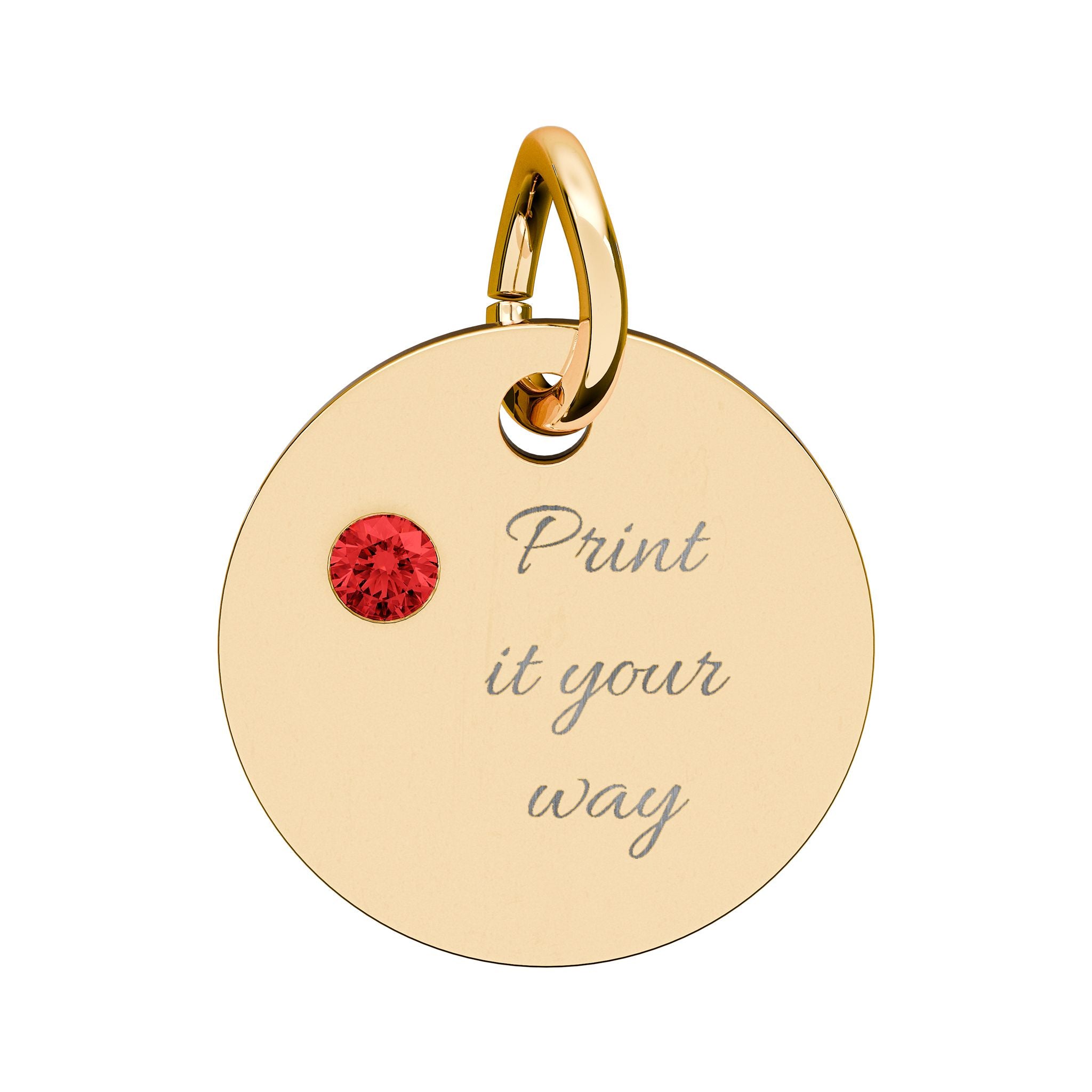 Birthstone Circle Charm (Engraving)