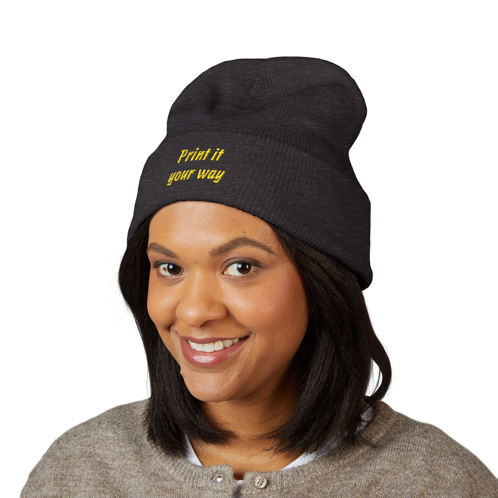 Personalizable Classic Cuffed Beanie — Embroidered Custom Knit Hat