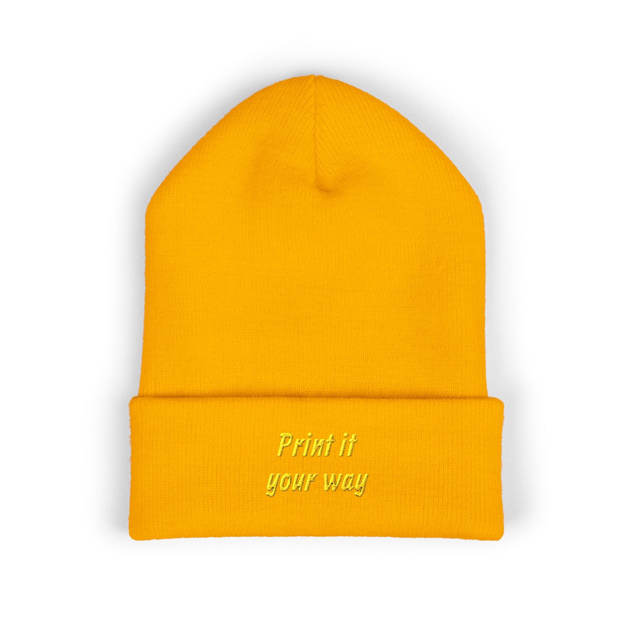 Personalizable Classic Cuffed Beanie — Embroidered Custom Knit Hat