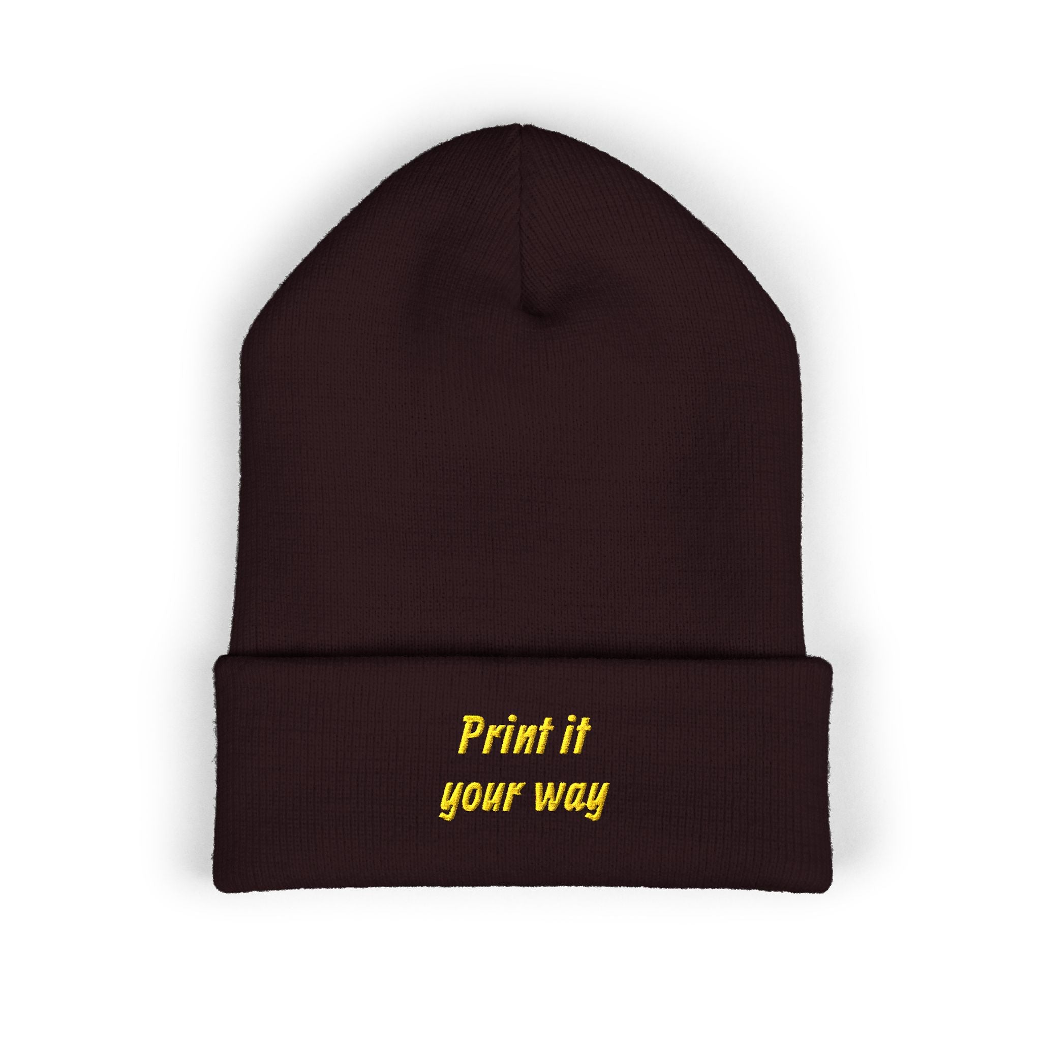 Personalizable Classic Cuffed Beanie — Embroidered Custom Knit Hat