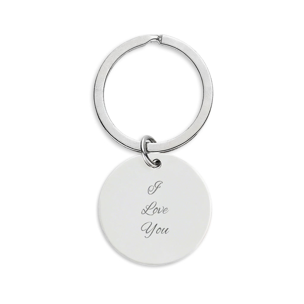 Personalized stainless steel key ring with engraving