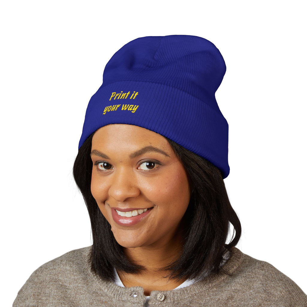 Personalizable Classic Cuffed Beanie — Embroidered Custom Knit Hat