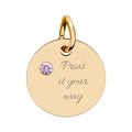 Birthstone Circle Charm (Engraving)