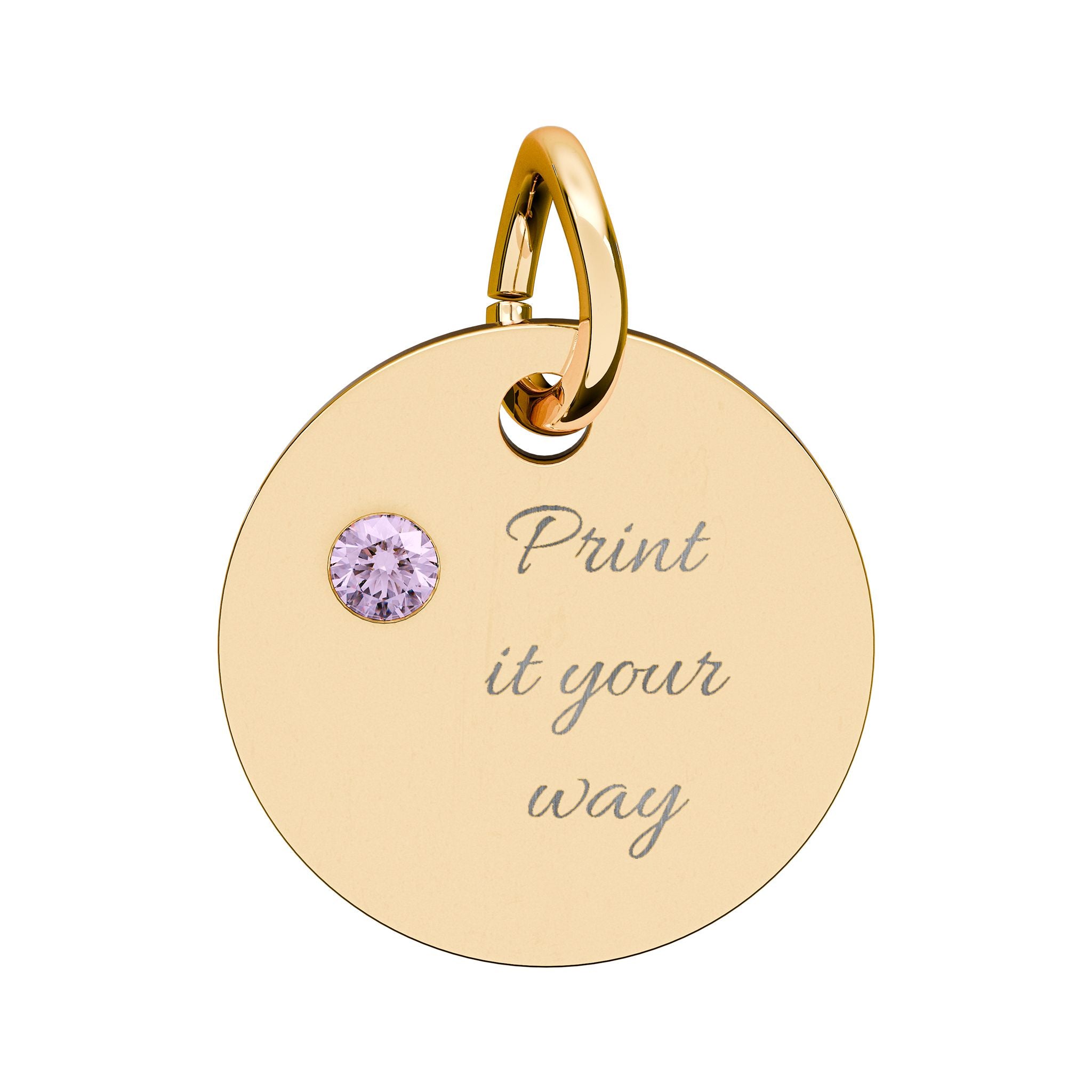 Birthstone Circle Charm (Engraving)