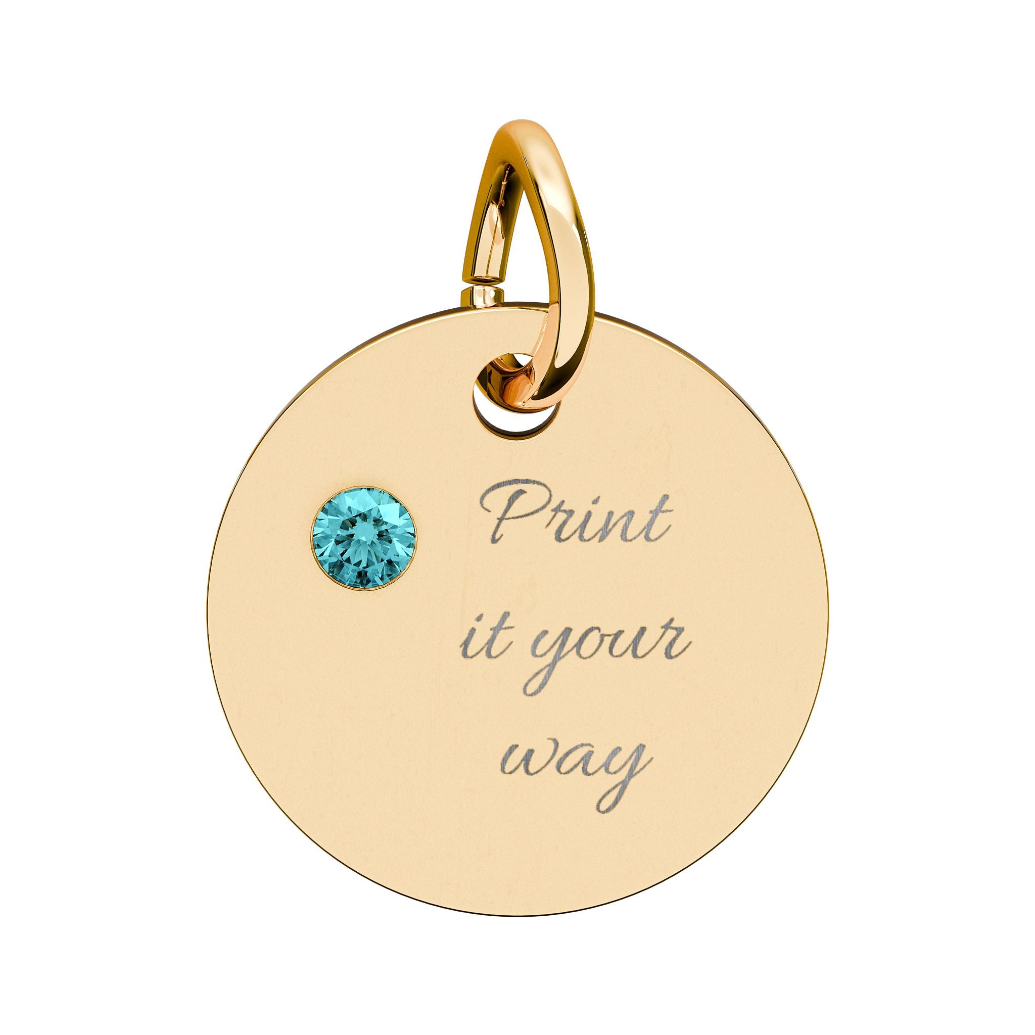 Birthstone Circle Charm (Engraving)