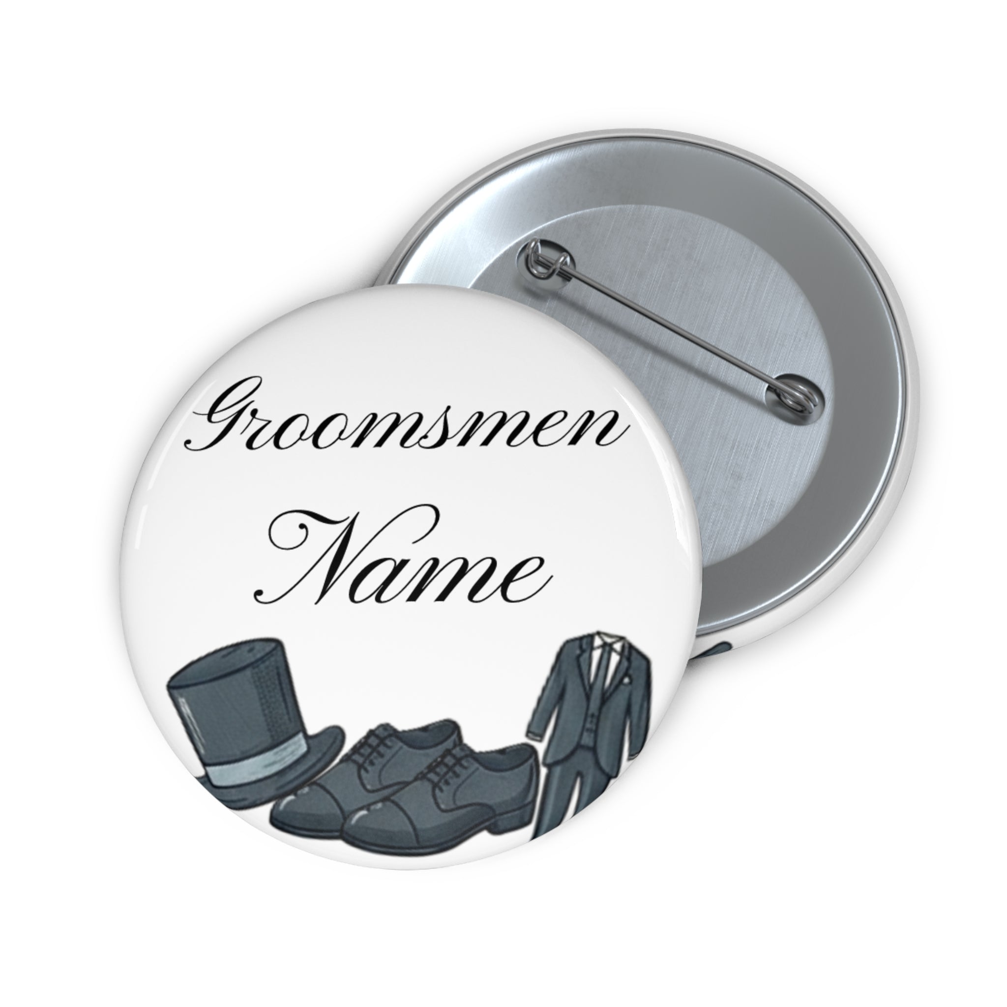 Personalized Groomsmen Pin Button — Custom Wedding Party Pins
