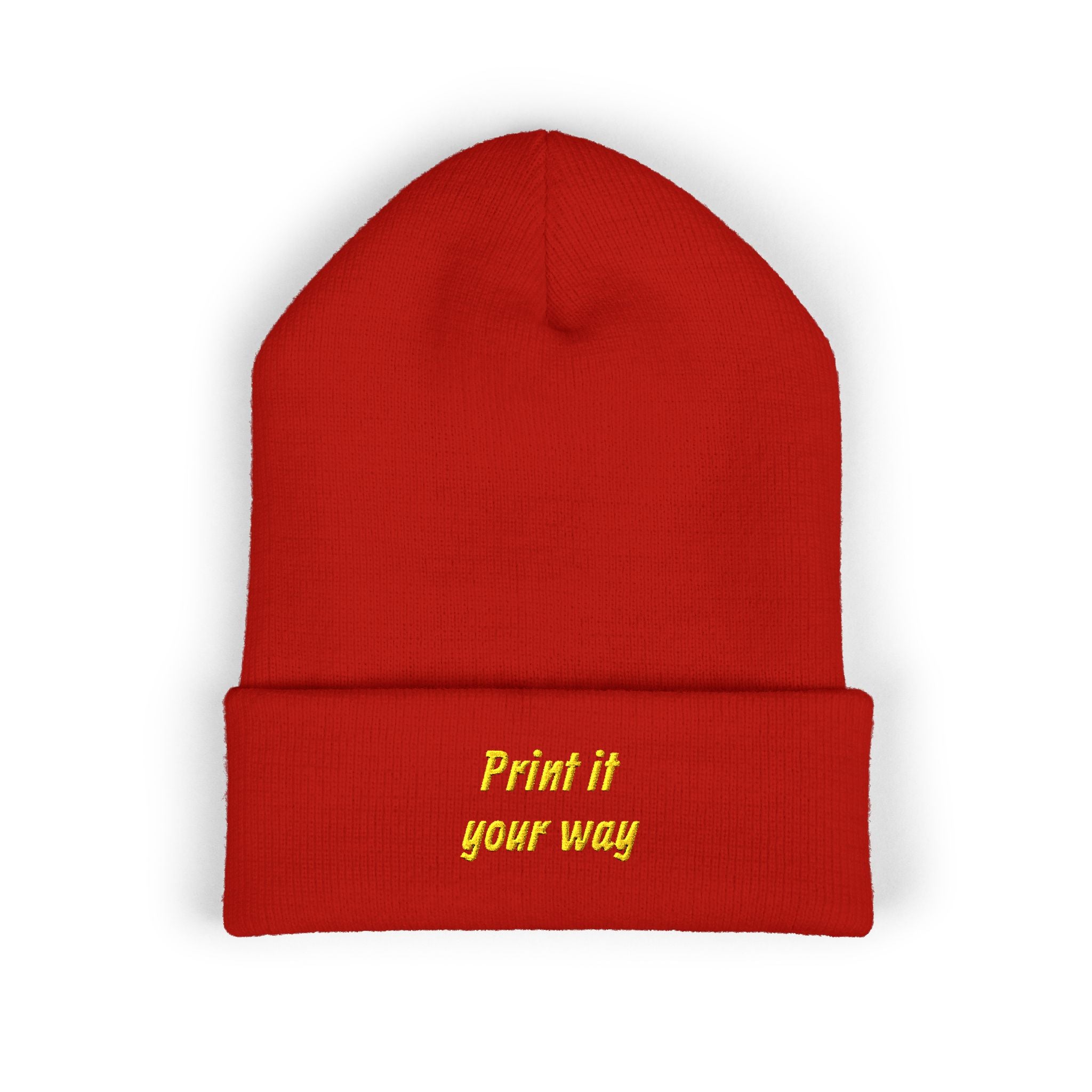 Personalizable Classic Cuffed Beanie — Embroidered Custom Knit Hat