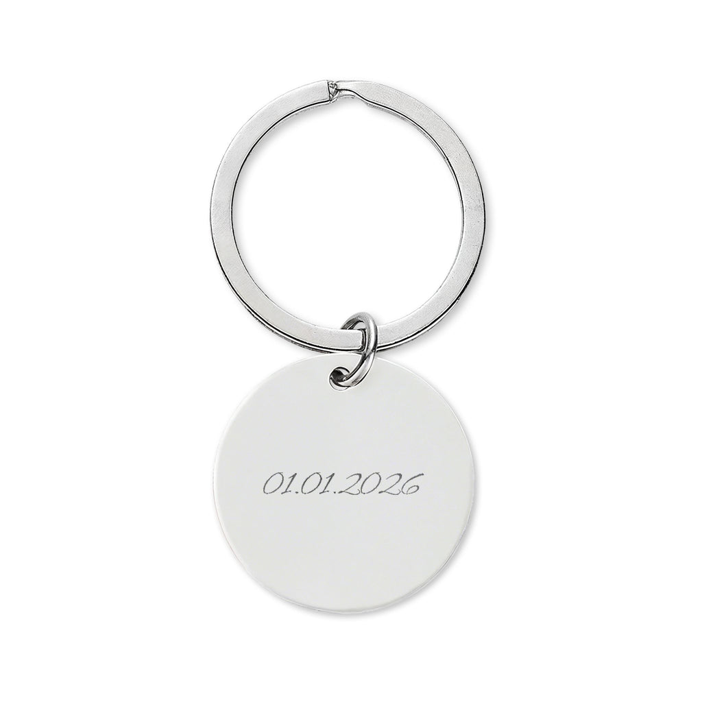 Personalized stainless steel key ring with engraving