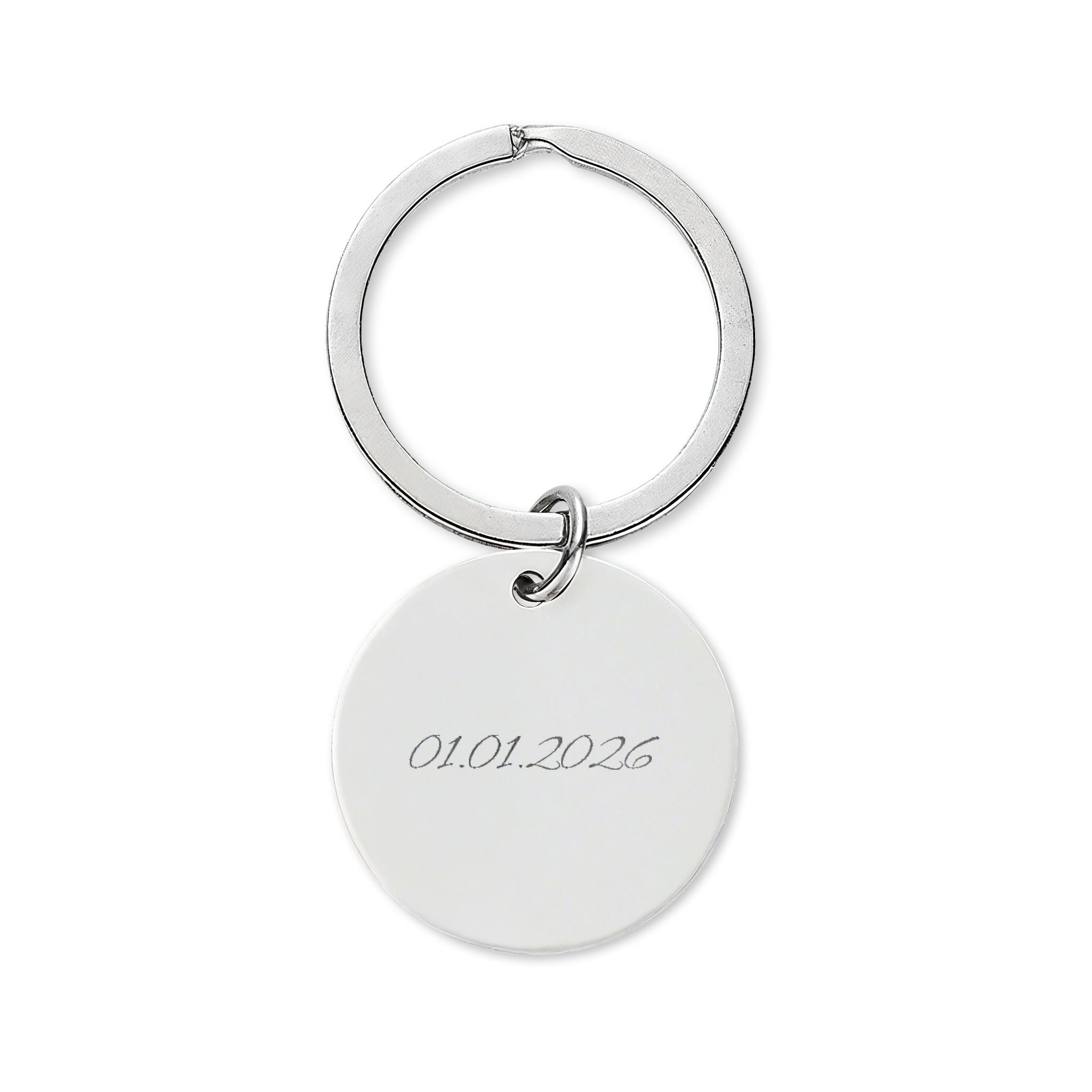 Personalized stainless steel key ring with engraving