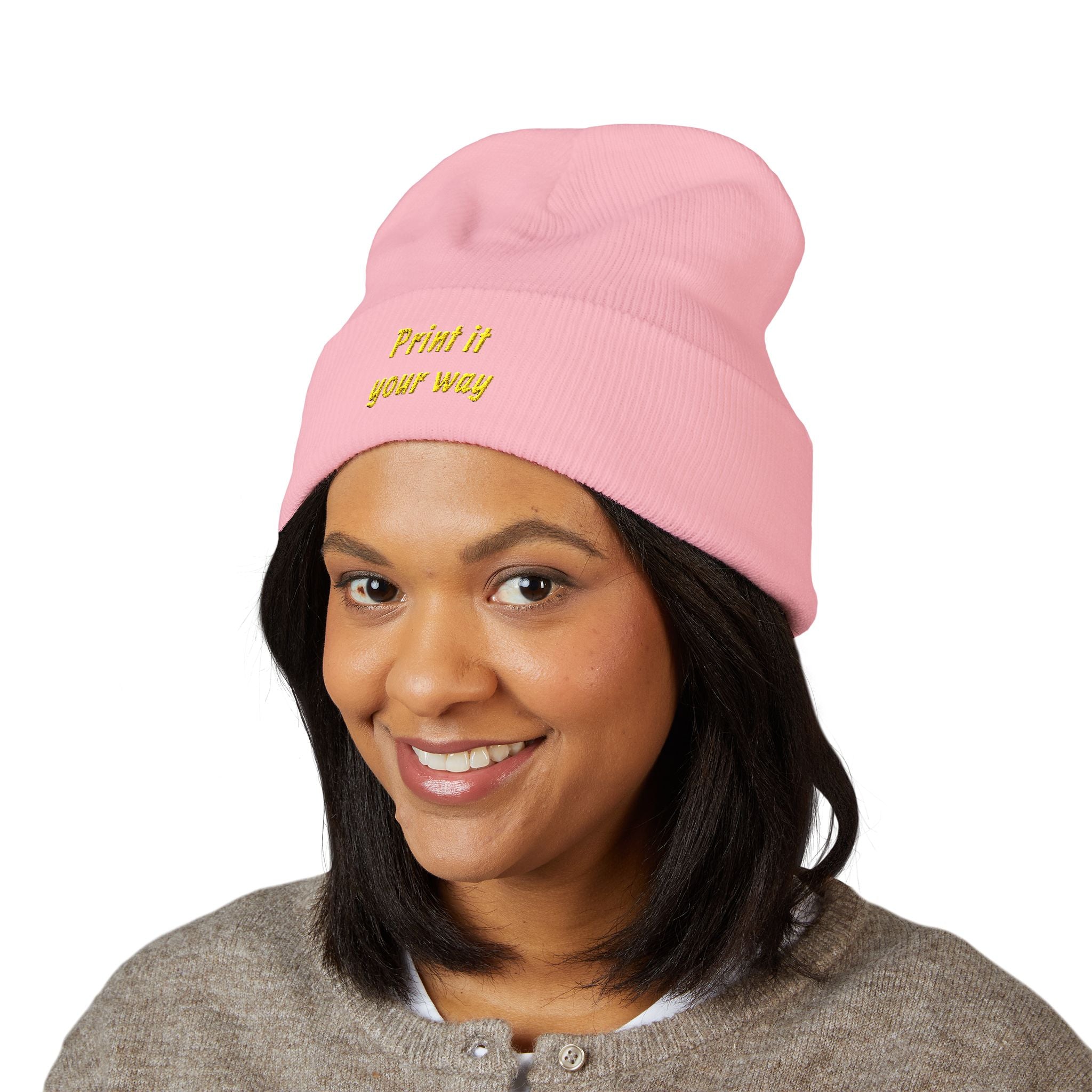 Personalizable Classic Cuffed Beanie — Embroidered Custom Knit Hat