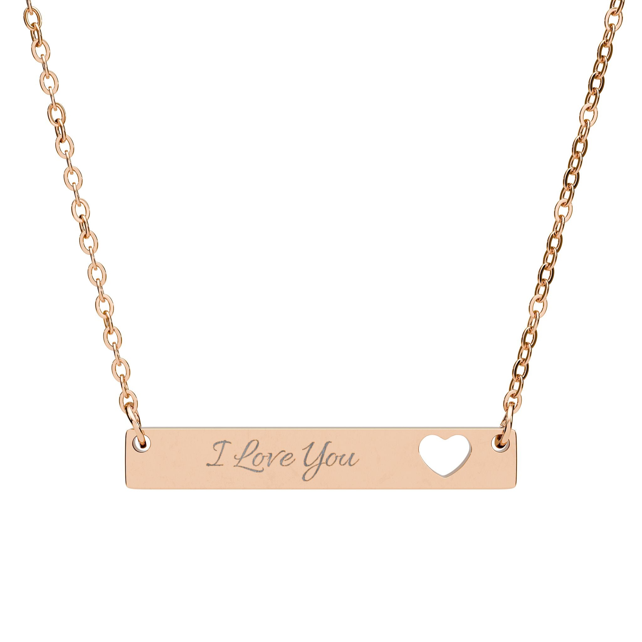 Cutout Heart Bar Necklace