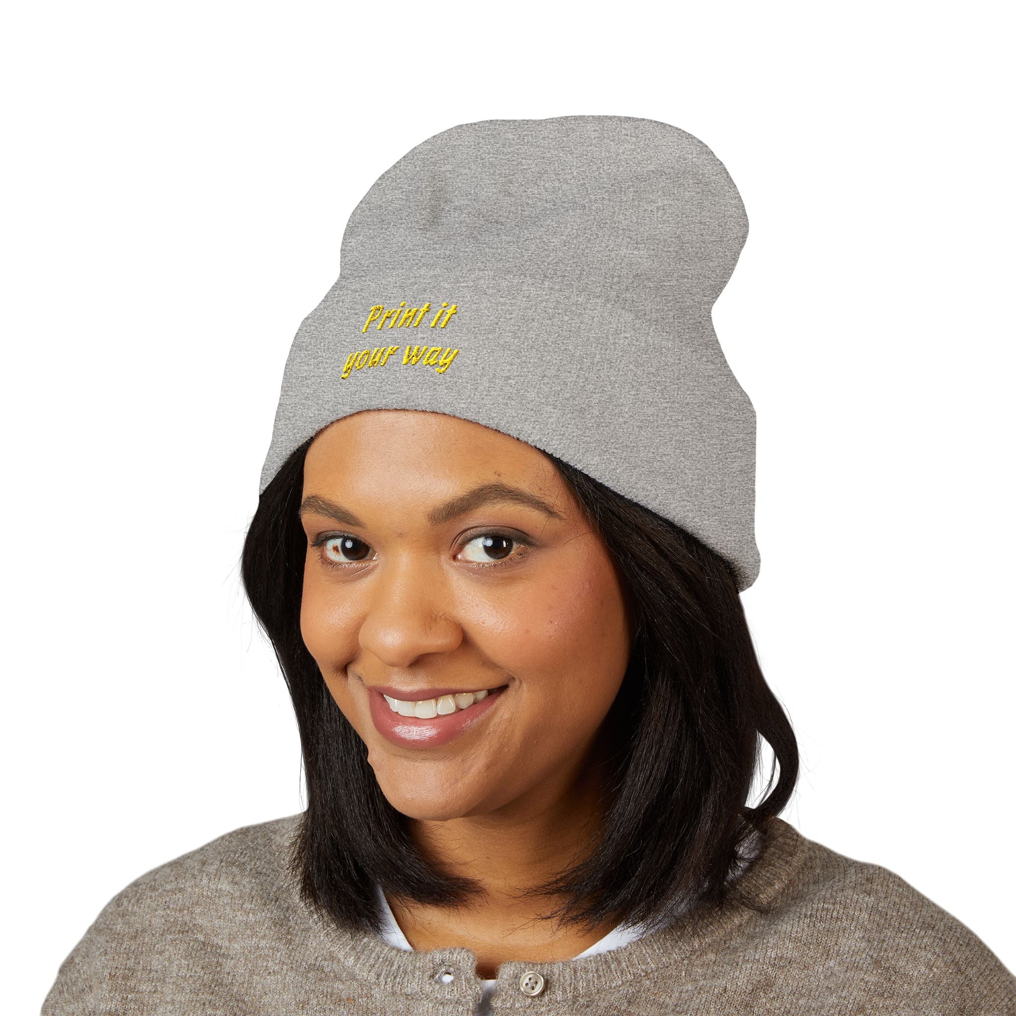 Personalizable Classic Cuffed Beanie — Embroidered Custom Knit Hat