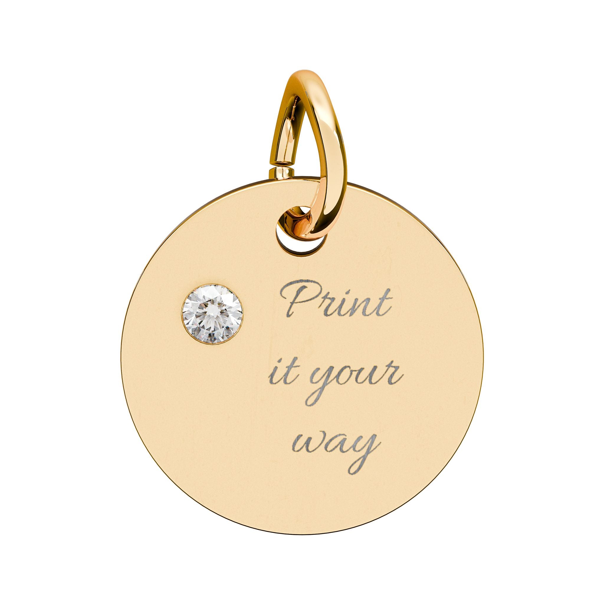 Birthstone Circle Charm (Engraving)