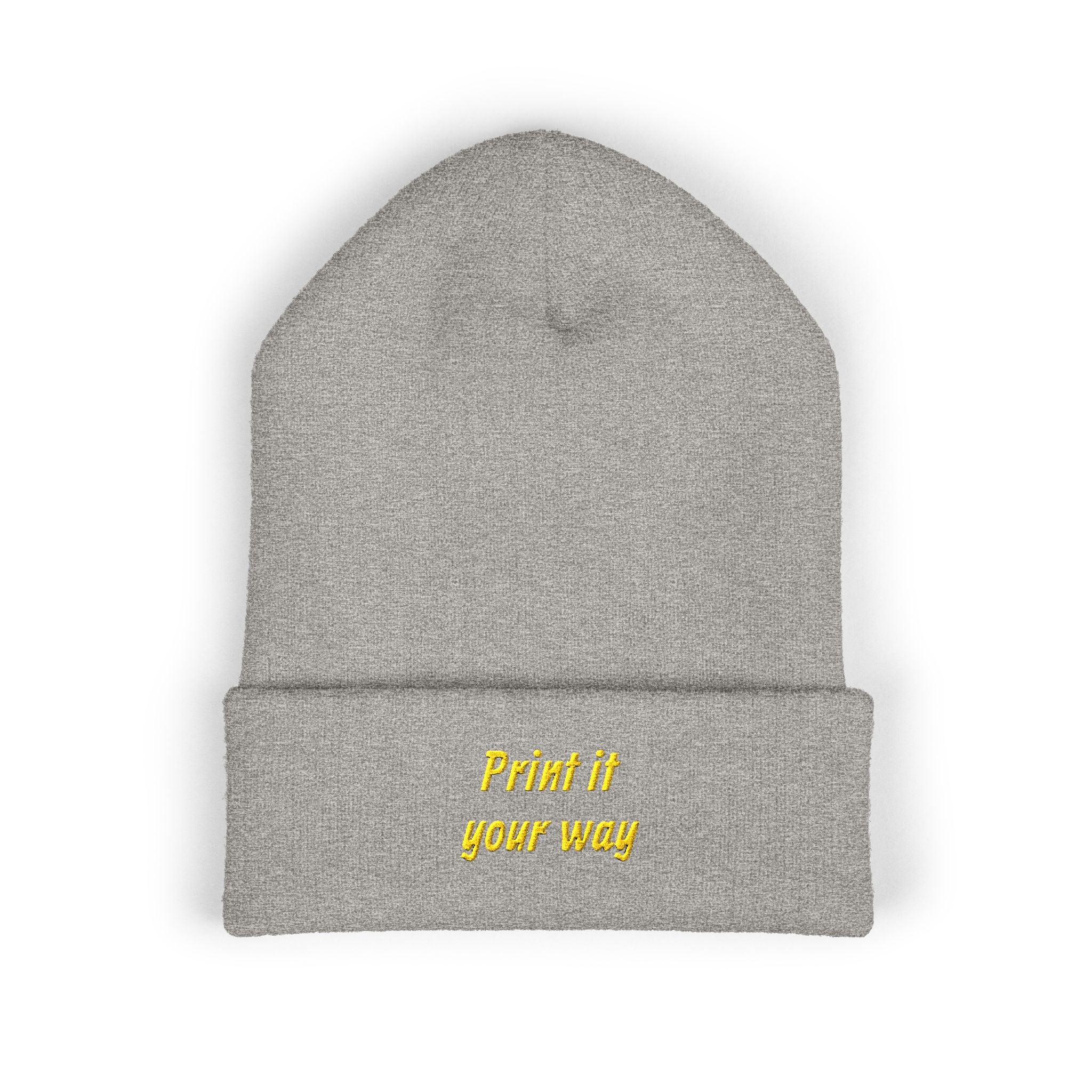 Personalizable Classic Cuffed Beanie — Embroidered Custom Knit Hat