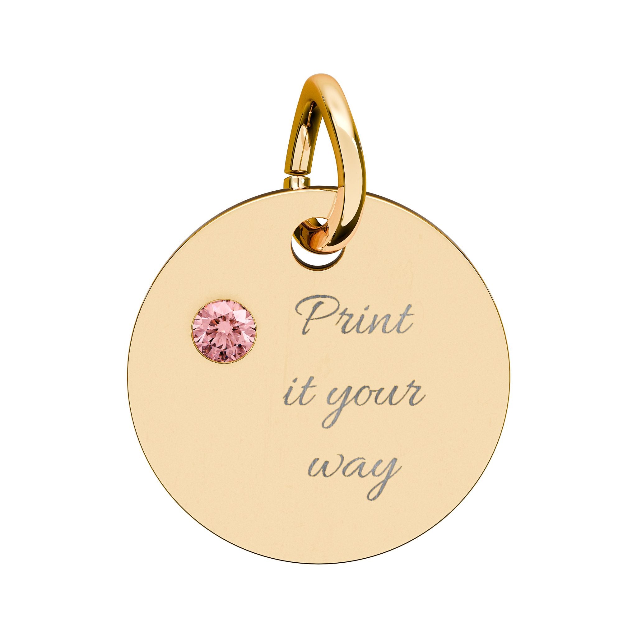 Birthstone Circle Charm (Engraving)