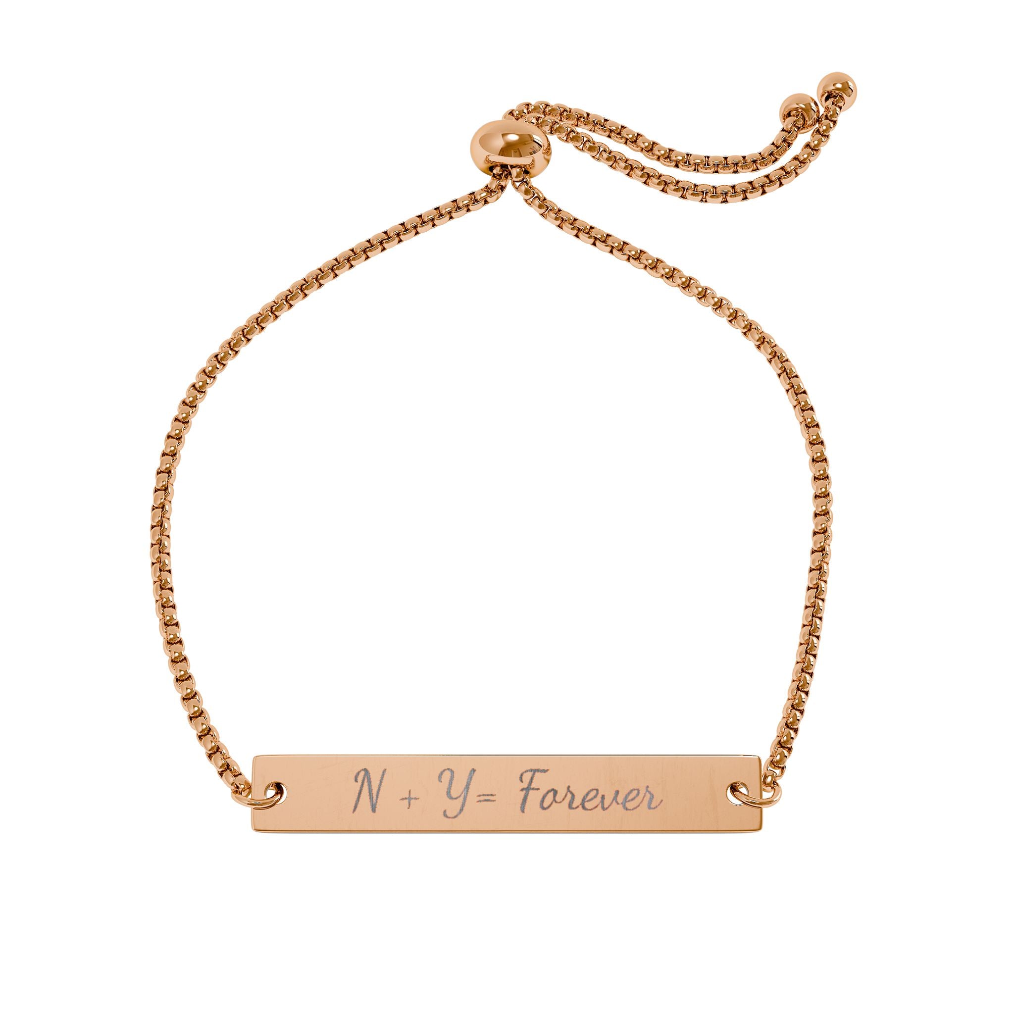 Customizable adjustable bracelet with flat band (engraving)