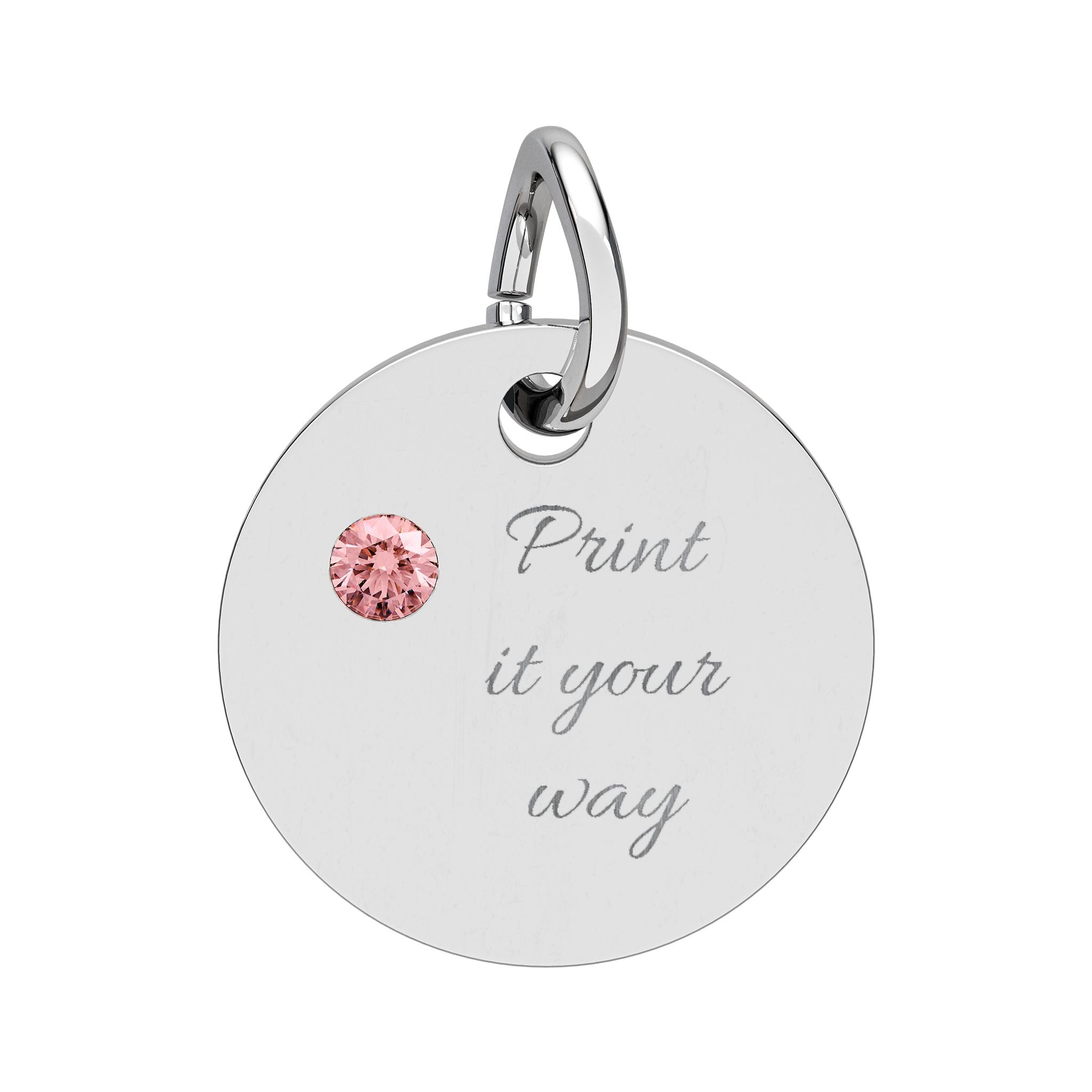 Birthstone Circle Charm (Engraving)